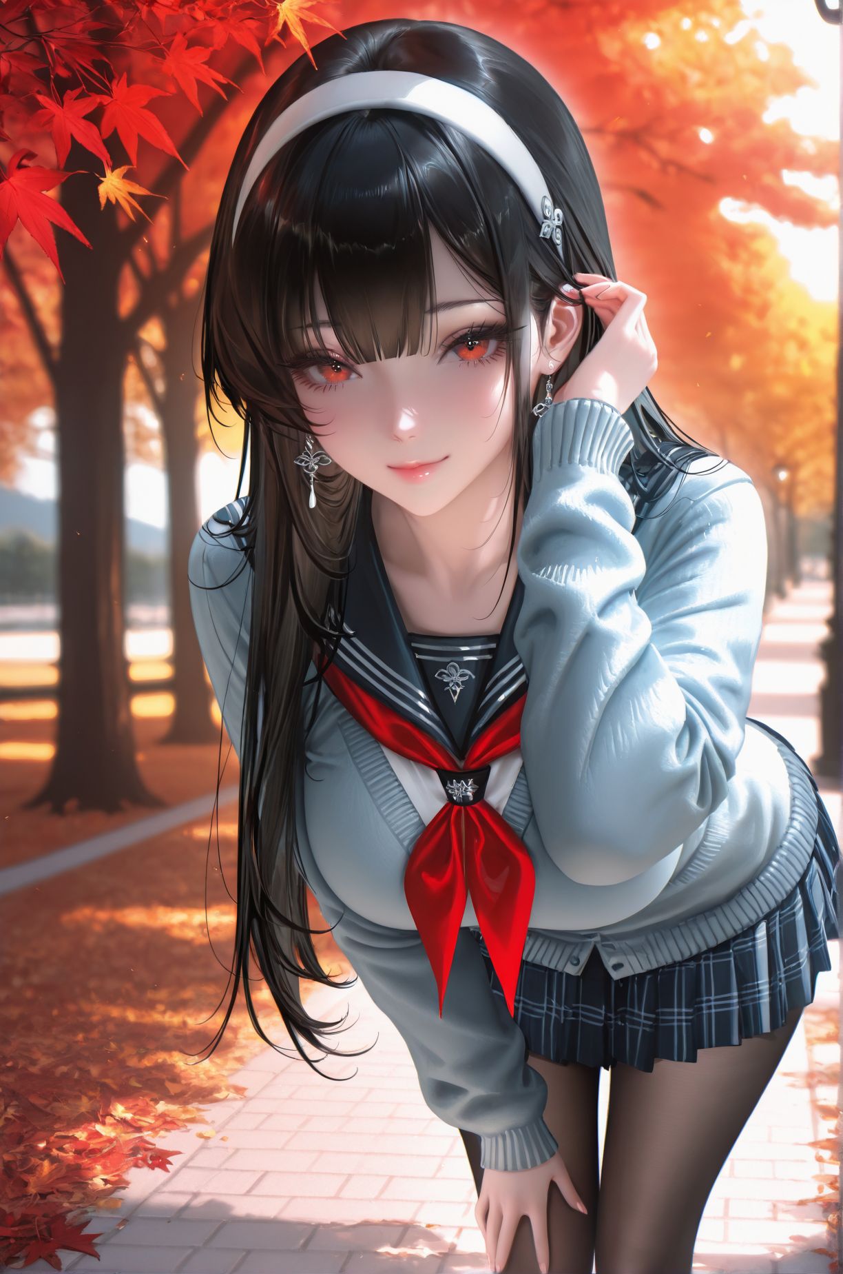 校园学姐风格二次元少女美图壁纸分享 丝袜黑丝jk裙子