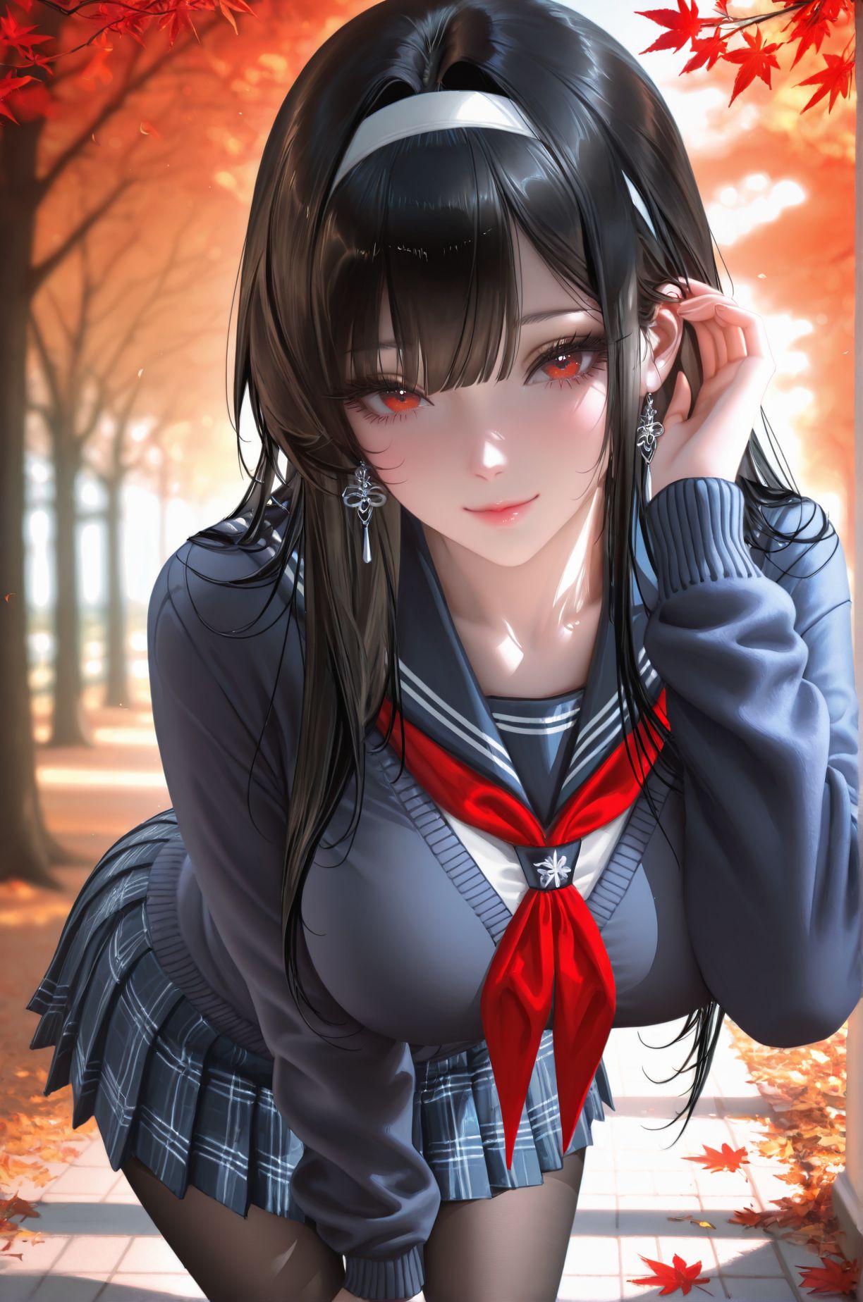 校园学姐风格二次元少女美图壁纸分享 丝袜黑丝jk裙子