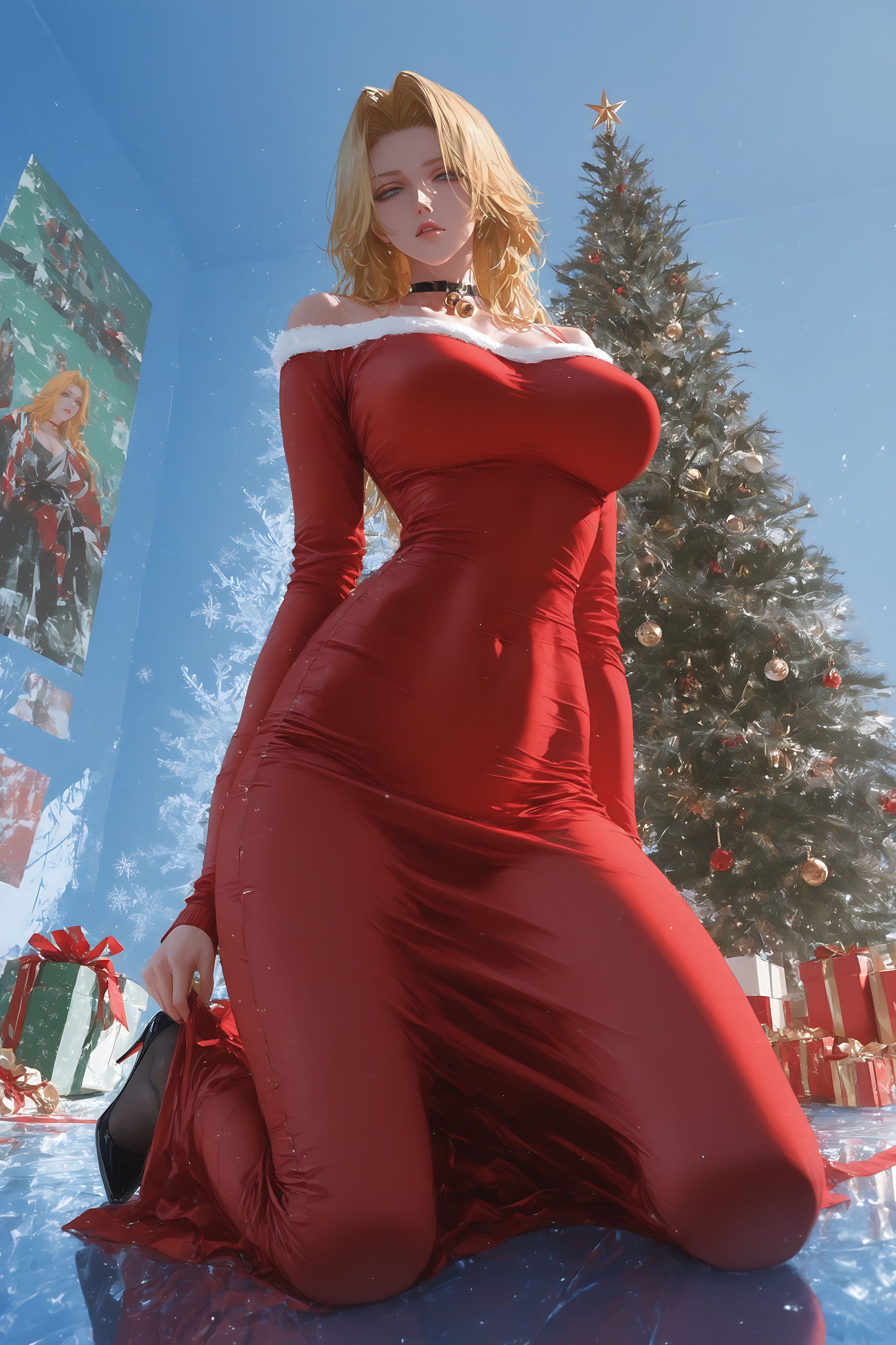 圣诞系列，境界刀鸣二次元松本乱菊，大长腿美女美图壁纸