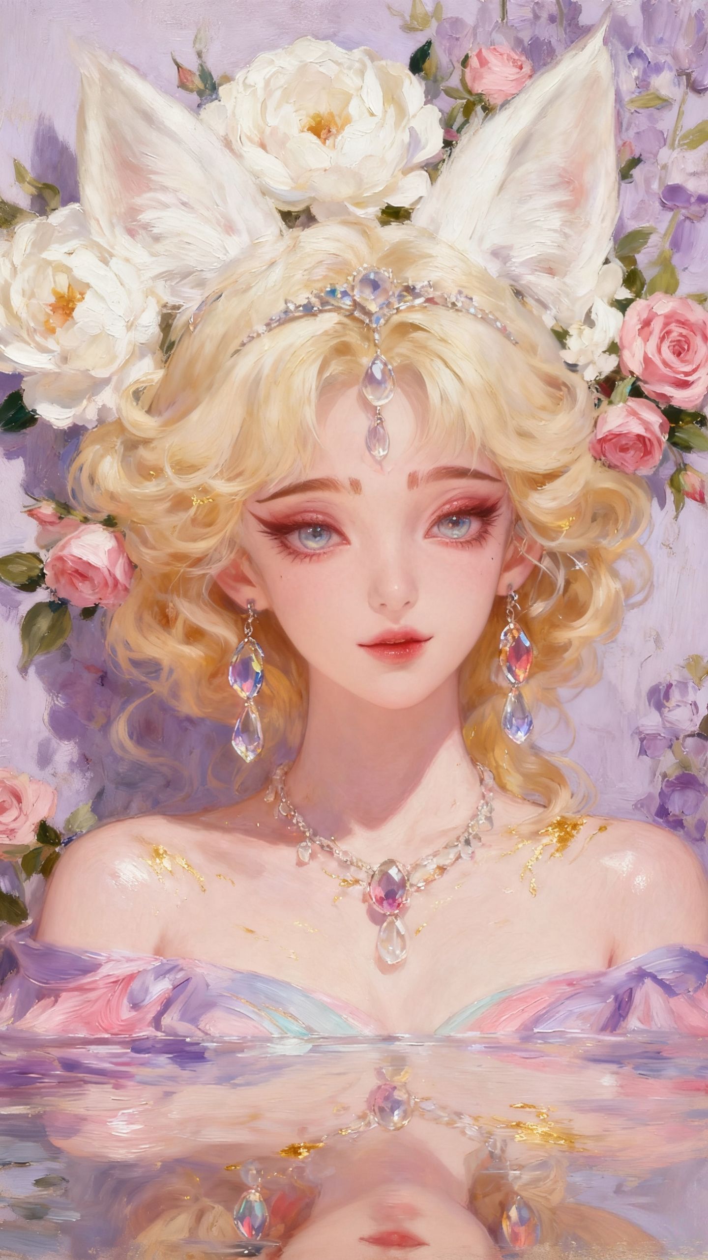 王者荣耀英雄梦幻花墙宝石，妲己 朵莉亚真的太美了吧，AI古风唯美精致