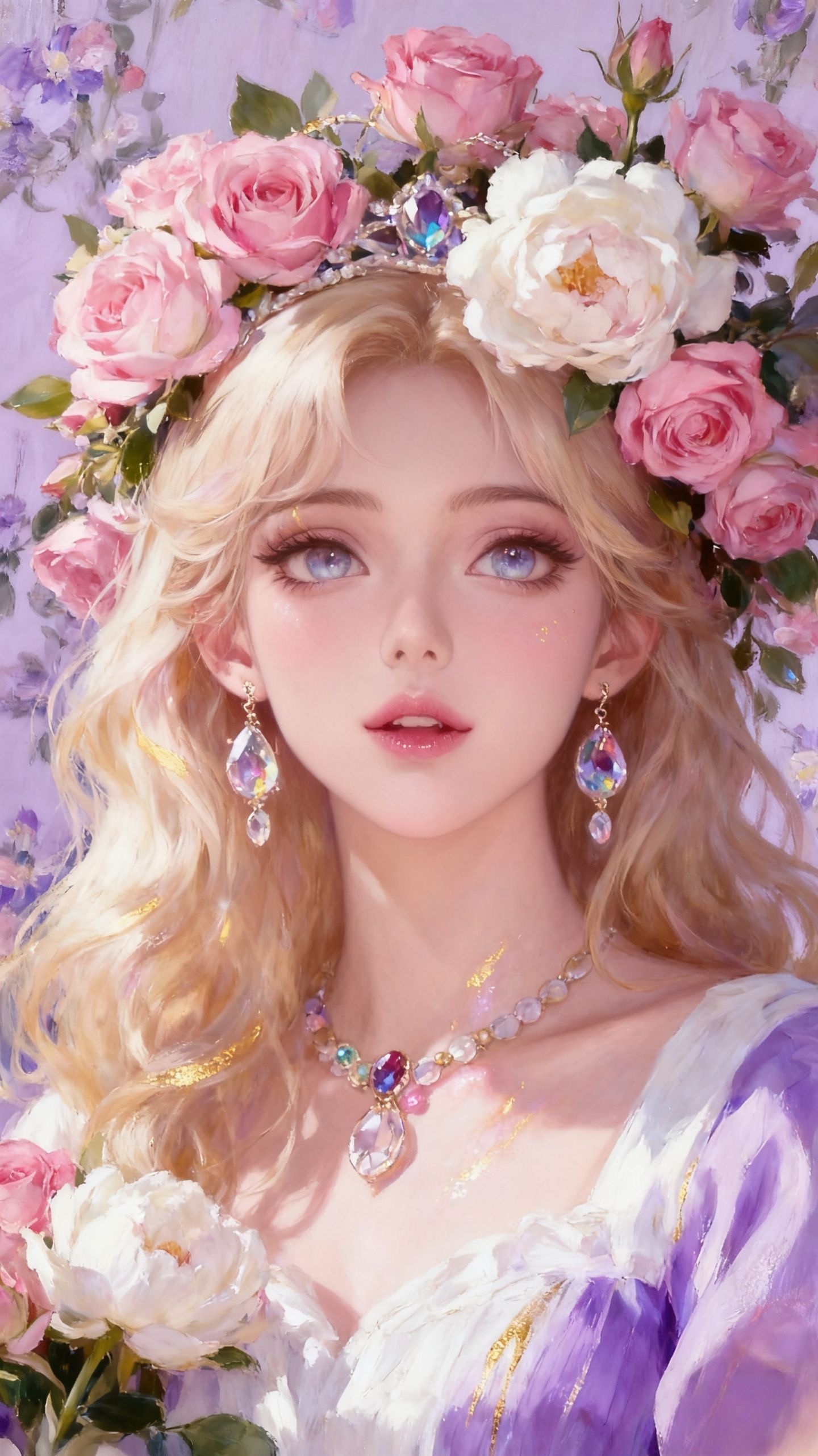 王者荣耀英雄梦幻花墙宝石，妲己 朵莉亚真的太美了吧，AI古风唯美精致