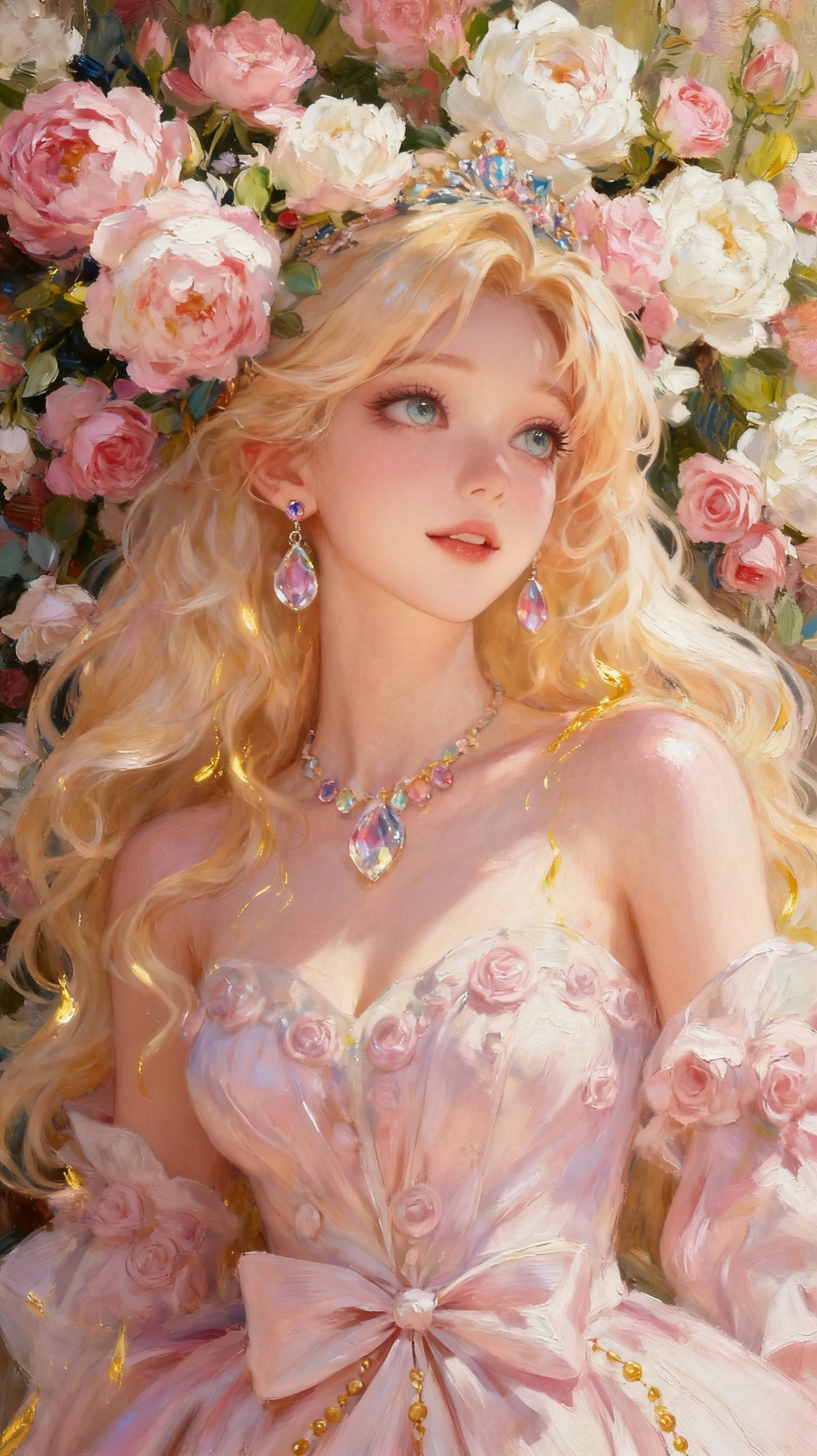 王者荣耀英雄梦幻花墙宝石，妲己 朵莉亚真的太美了吧，AI古风唯美精致