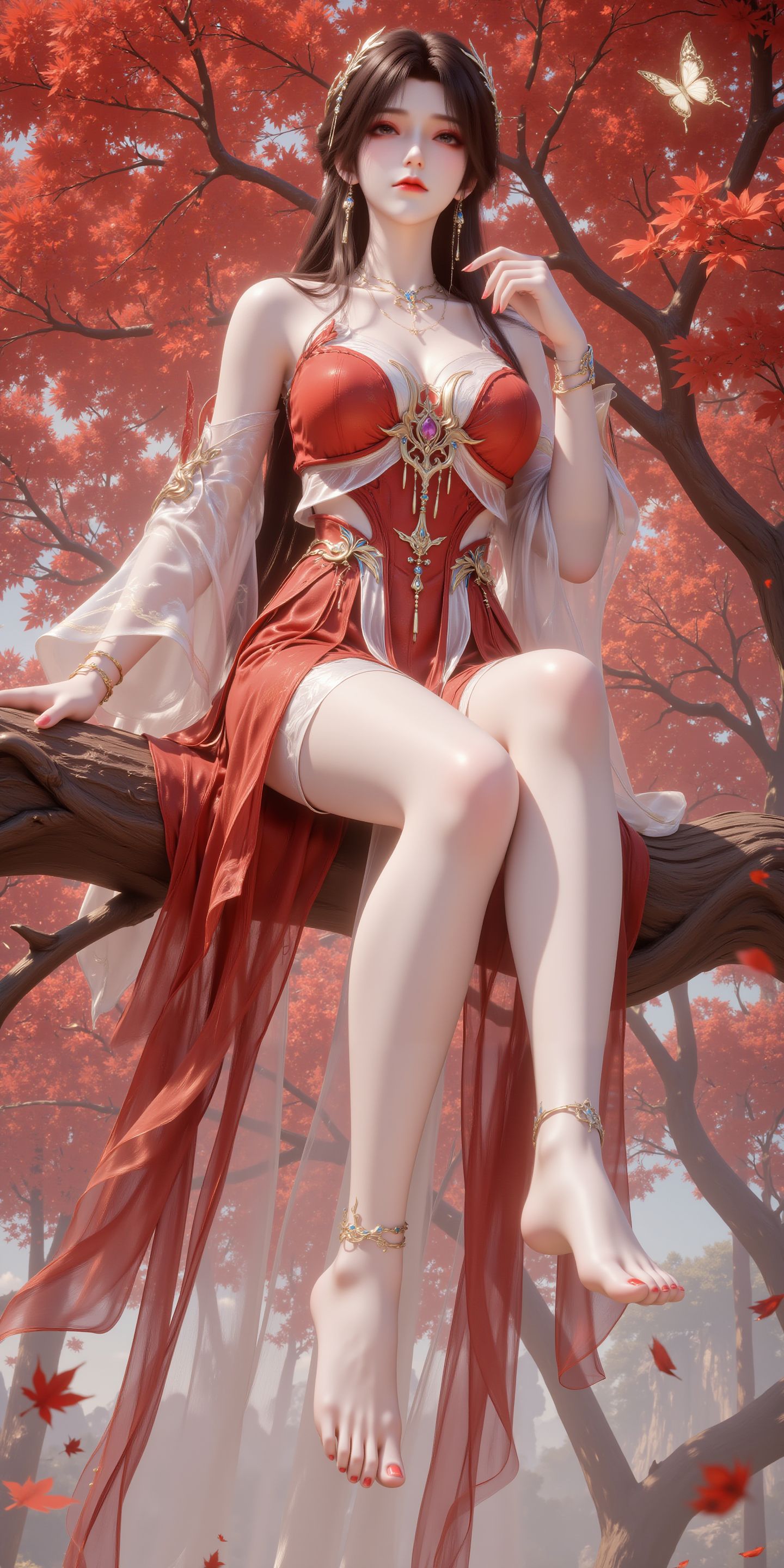 完美世界红色女胖子火灵儿美腿玉足，动漫国漫女主壁纸