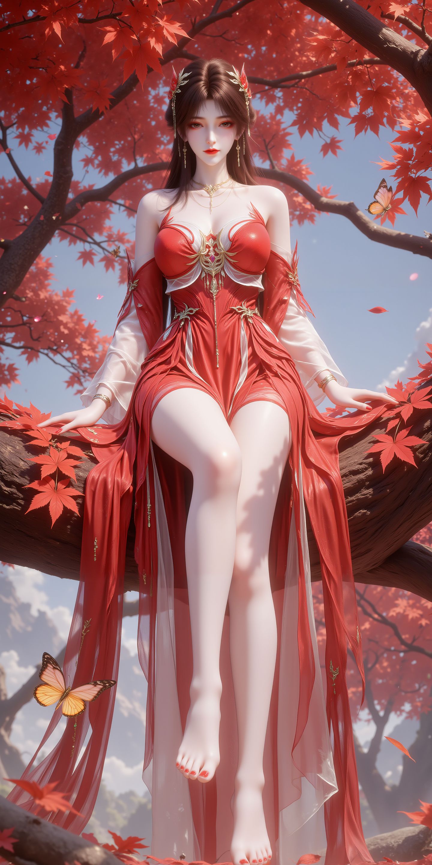 完美世界红色女胖子火灵儿美腿玉足，动漫国漫女主壁纸