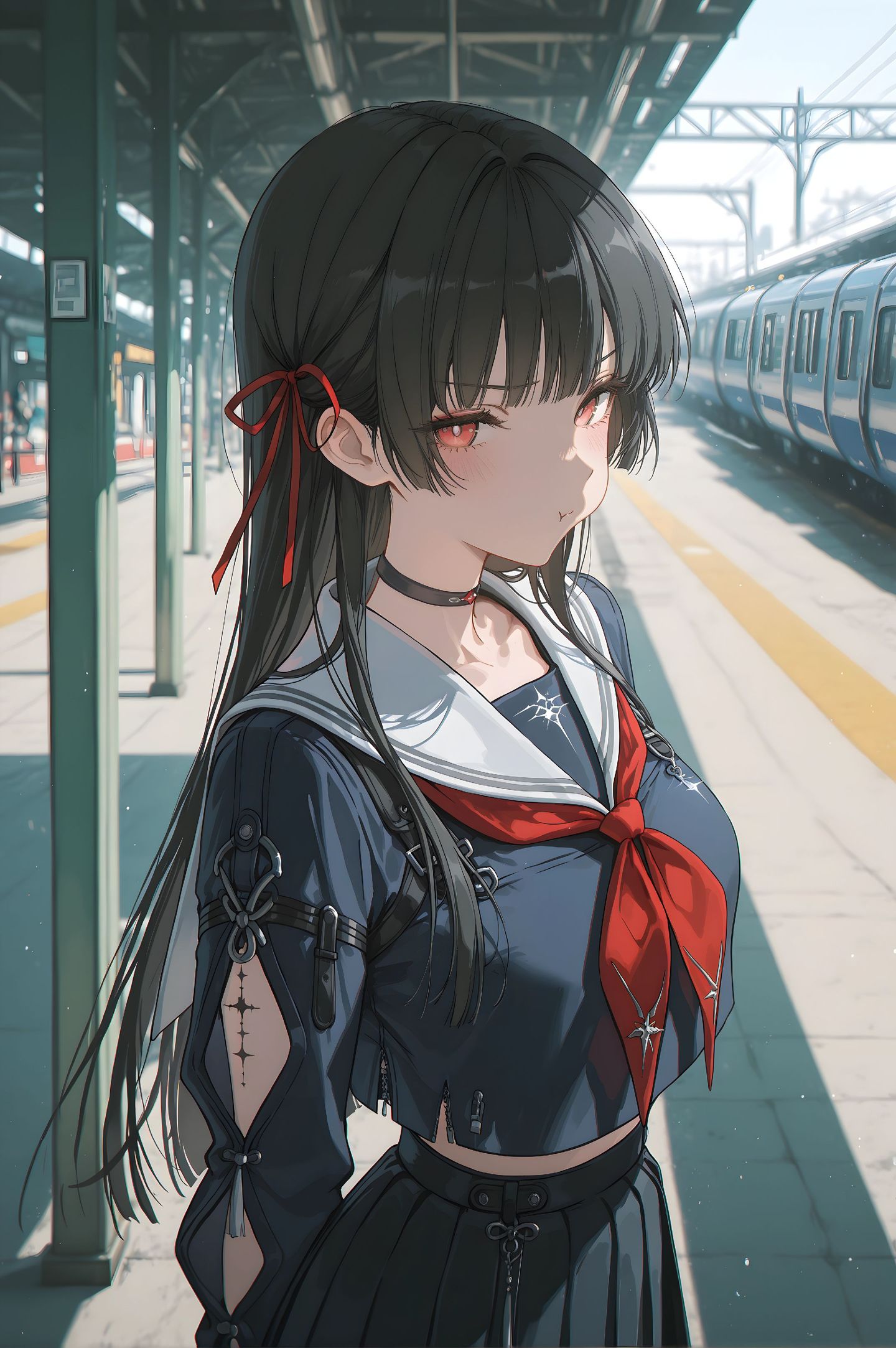 鸣潮千咲ai绘画绘图，二次元舒适美感手机壁纸锁屏桌面图片