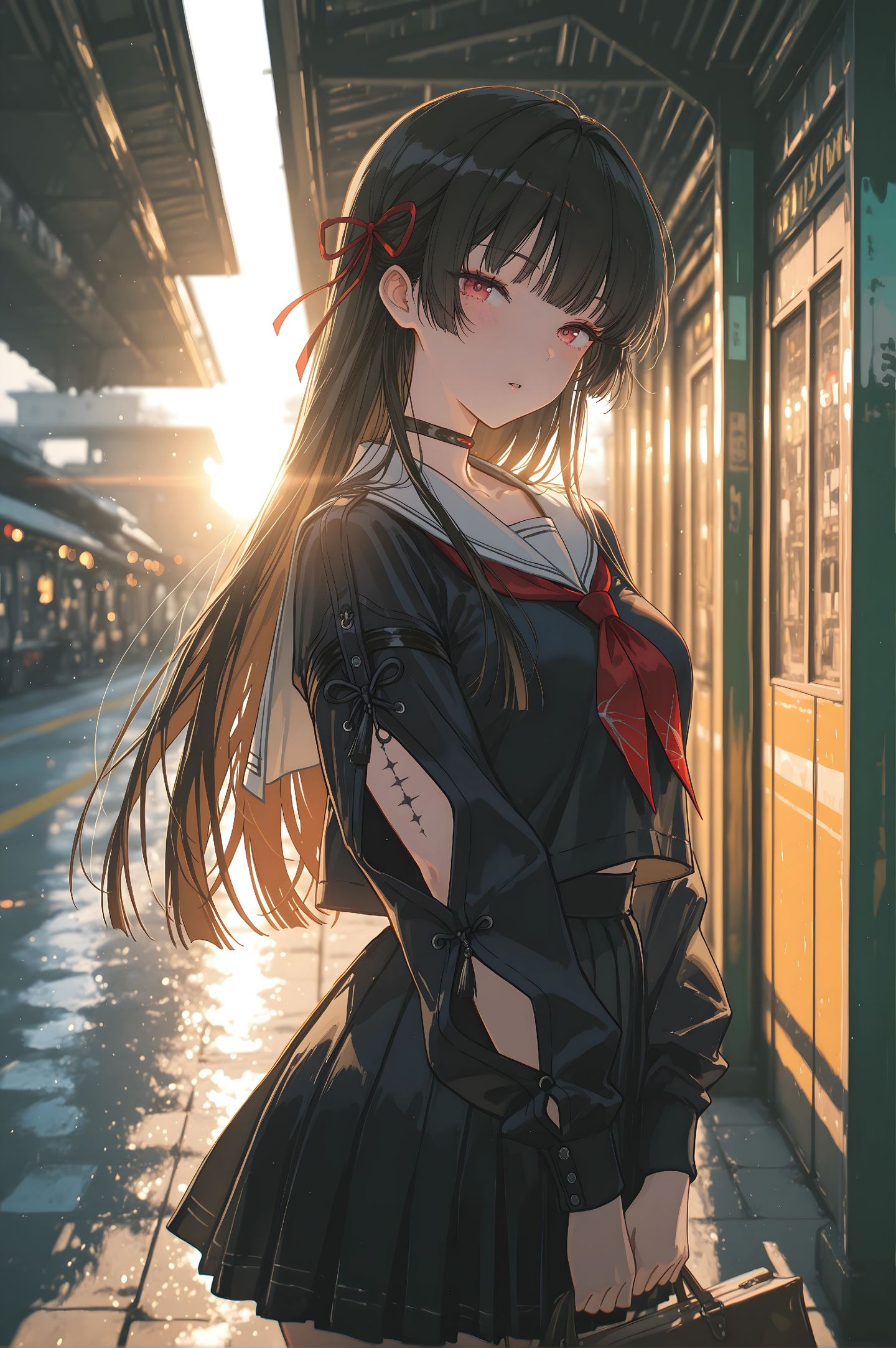 鸣潮千咲ai绘画绘图，二次元舒适美感手机壁纸锁屏桌面图片