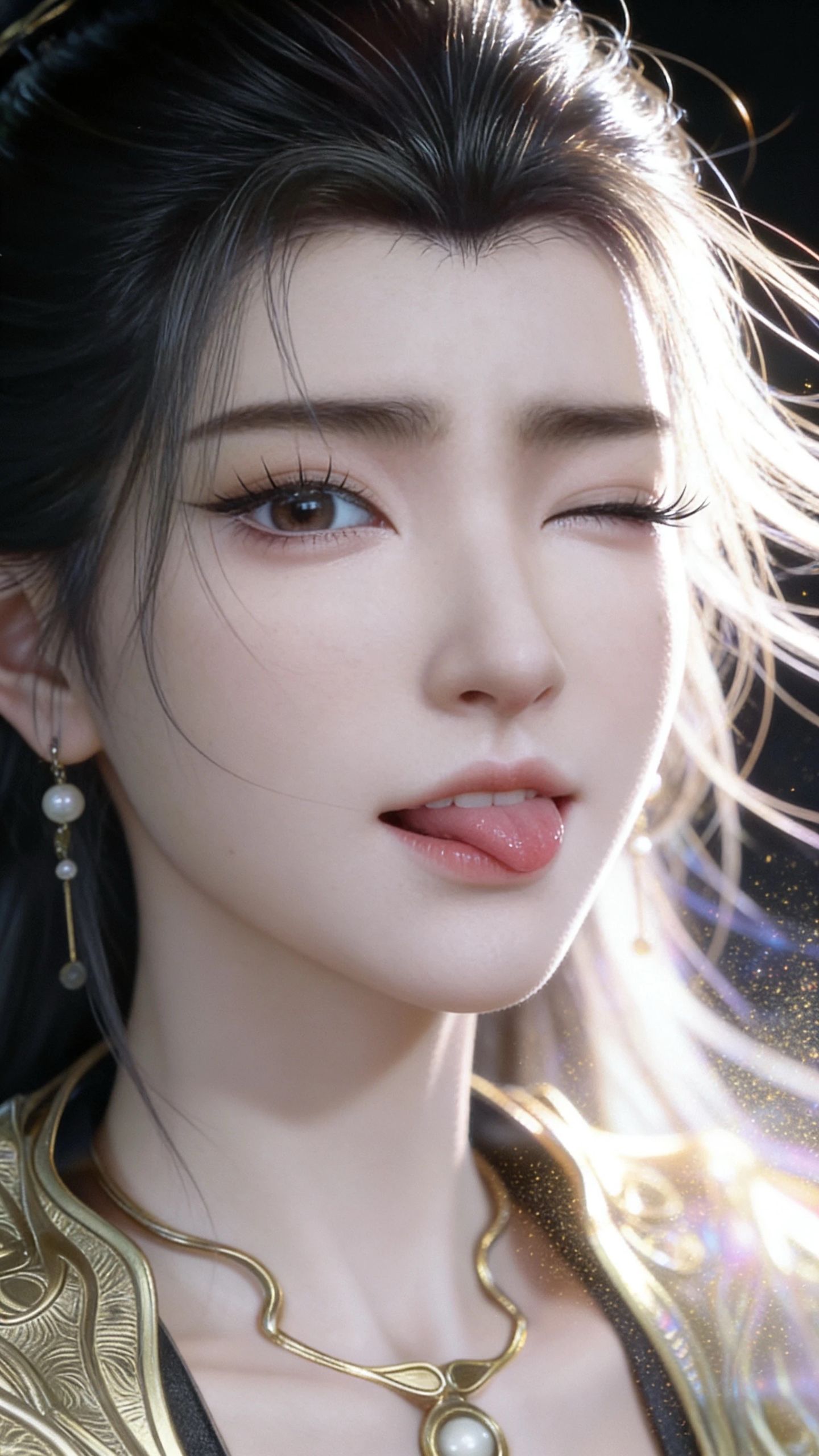 凡人修仙传燕茹嫣调皮可爱比耶,反差感AI创作