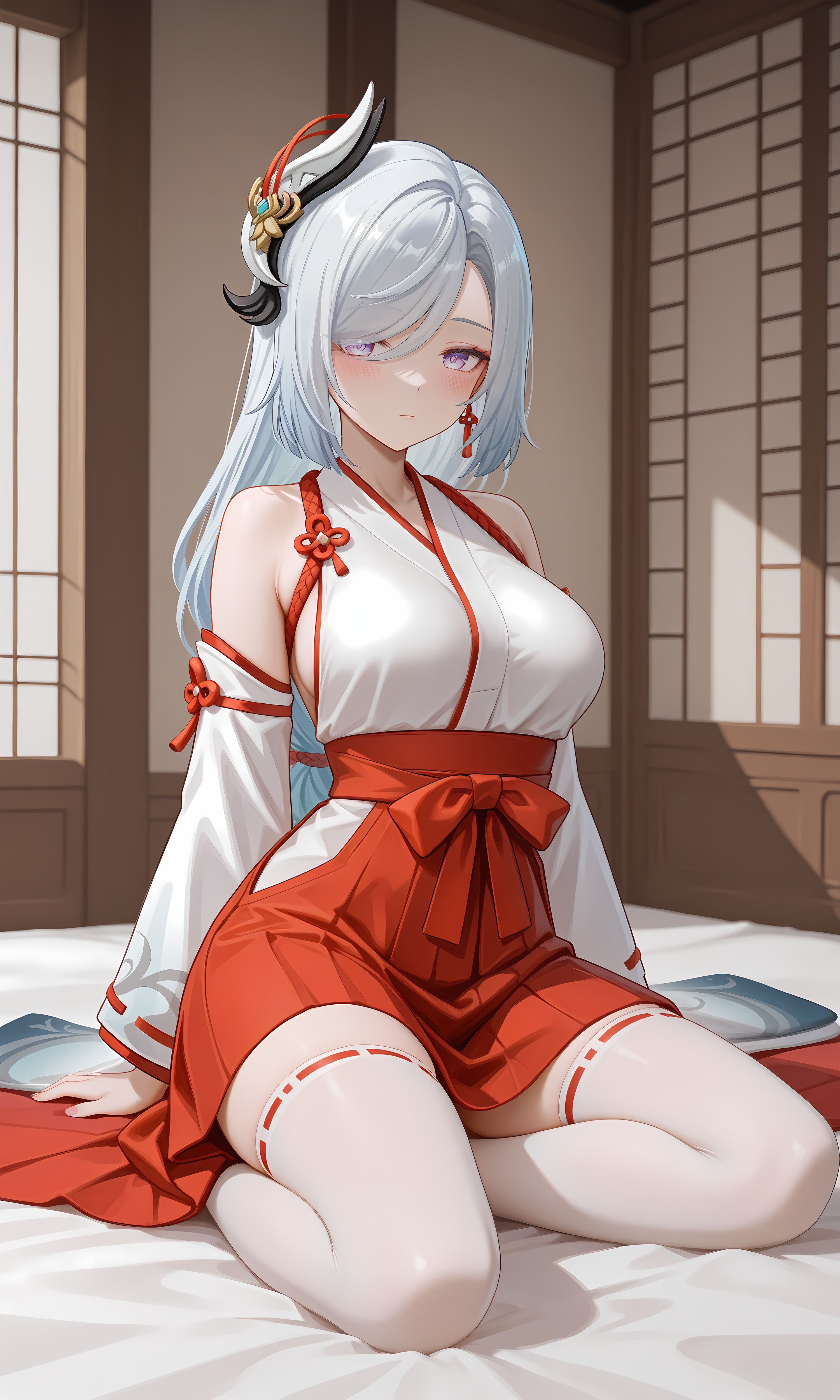 原神申鹤 换装二创 神社巫女 二次元游戏美图