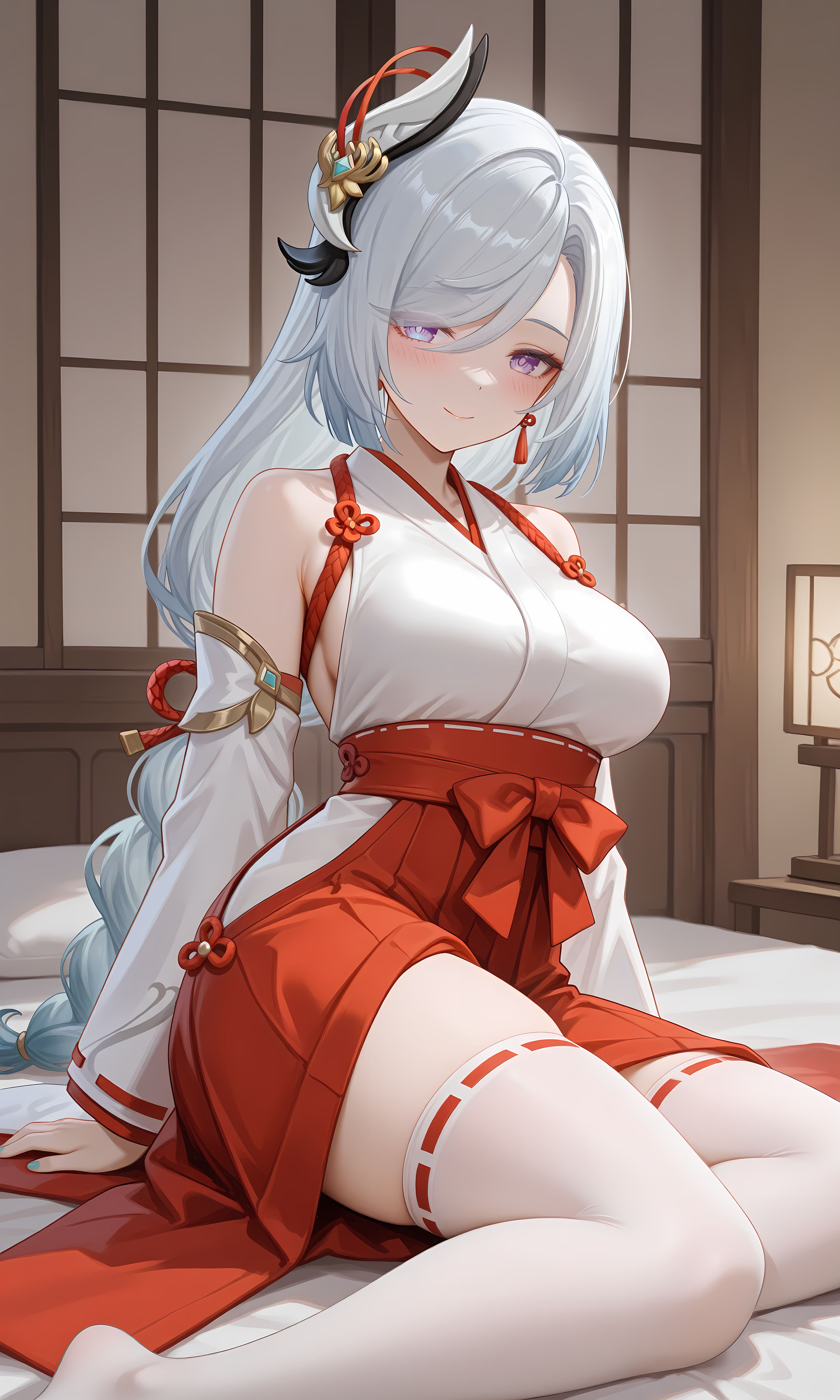 原神申鹤 换装二创 神社巫女 二次元游戏美图