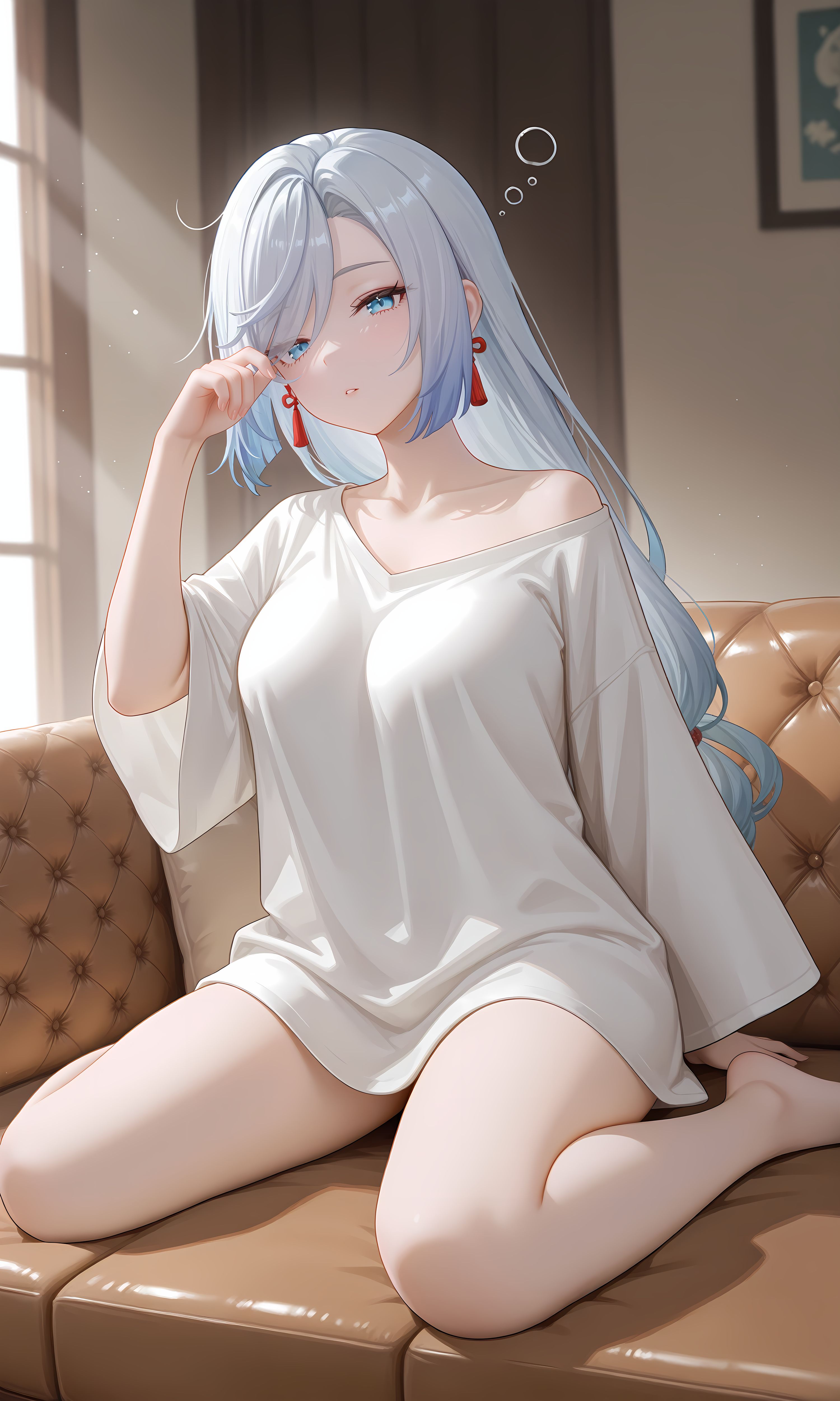 原神申鹤惬意午睡 二次元游戏壁纸 居家睡衣大长腿