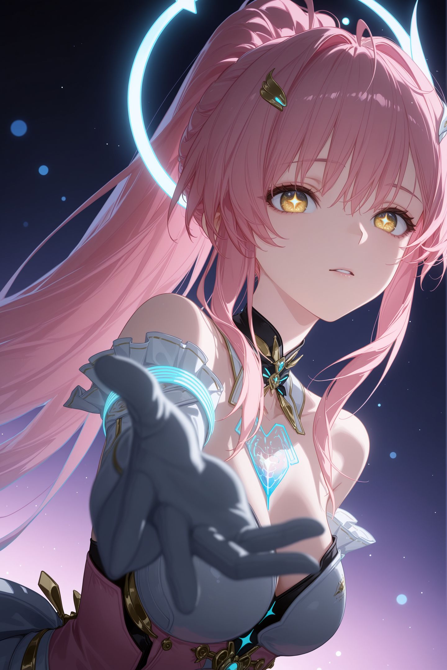 《鸣潮》爱弥斯 泪目的游戏剧情 二次元游戏手机壁纸锁屏，粉色头发女孩