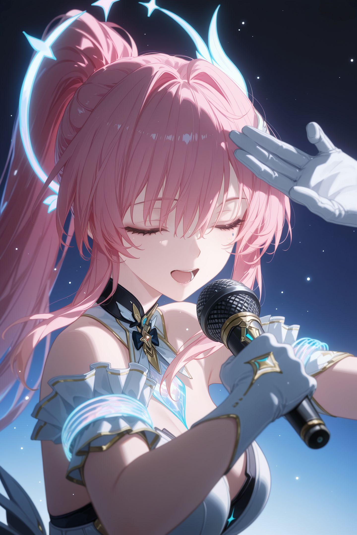 《鸣潮》爱弥斯 泪目的游戏剧情 二次元游戏手机壁纸锁屏，粉色头发女孩