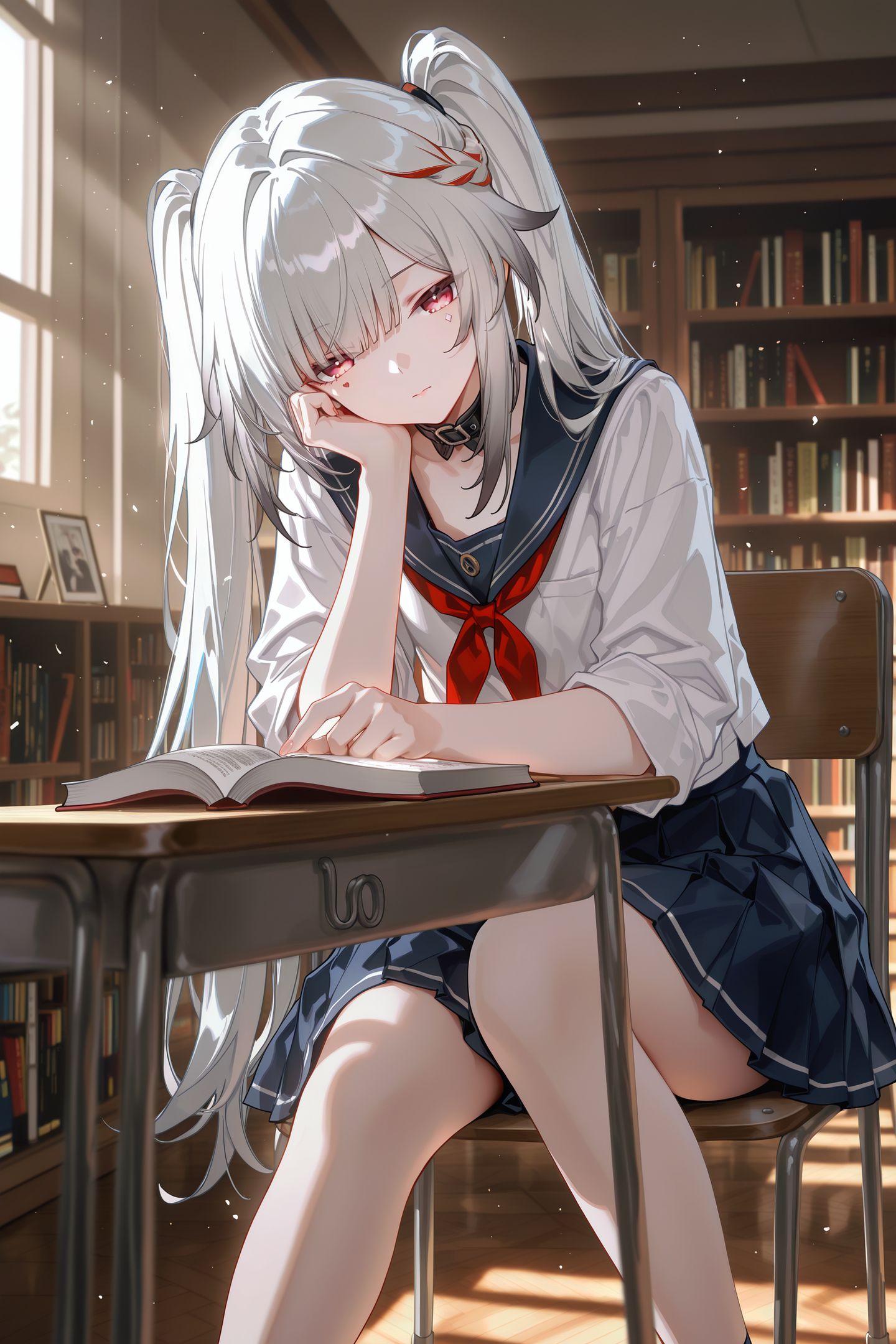 反差学妹星穹铁道花火 ai绘画 白色头发女孩图片,第4张 反差学妹星穹铁道花火 ai绘画 白色头发女孩图片,第4张