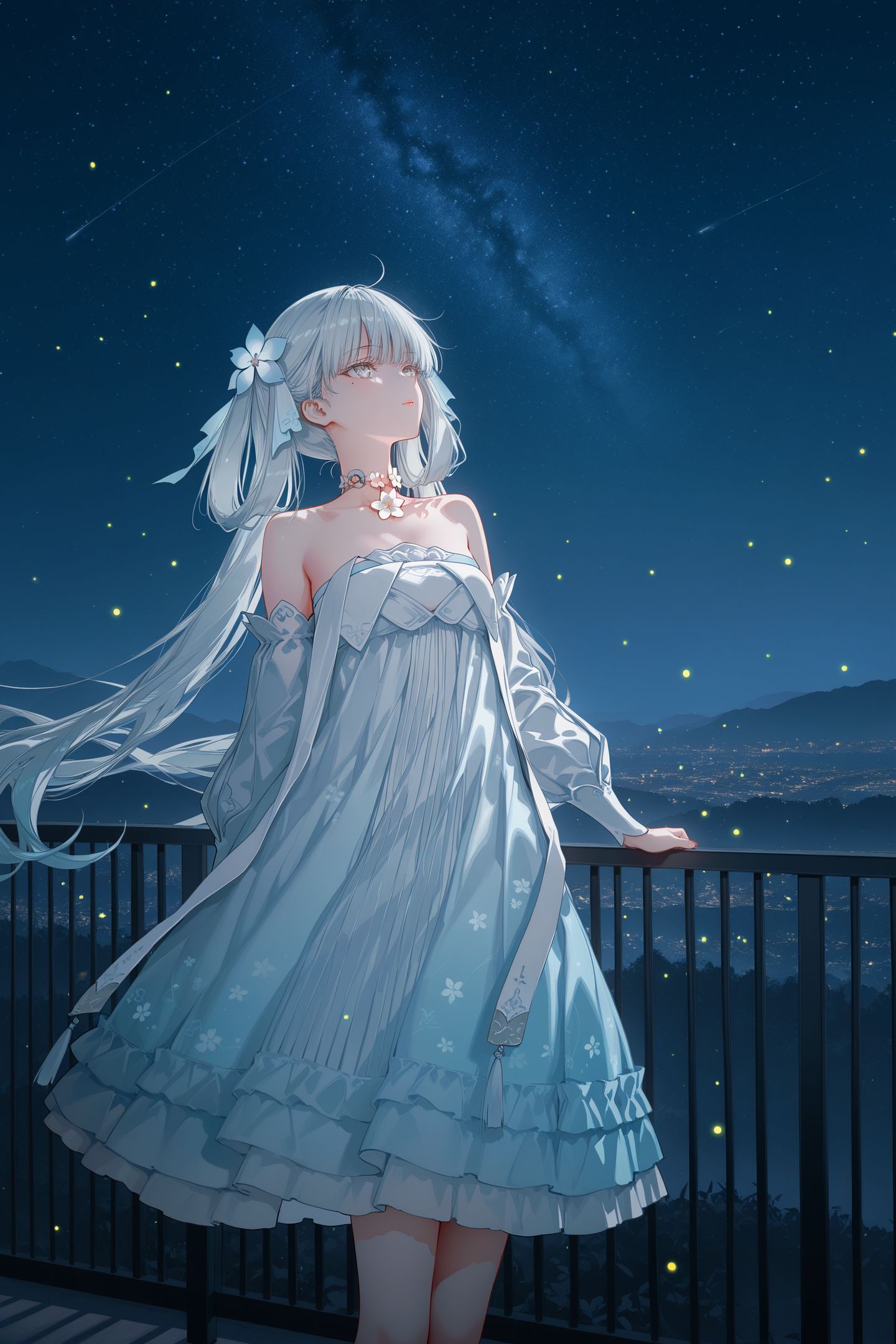 清冷仙子这一块还得看鸣潮今汐 ai绘画白色头发游戏女孩