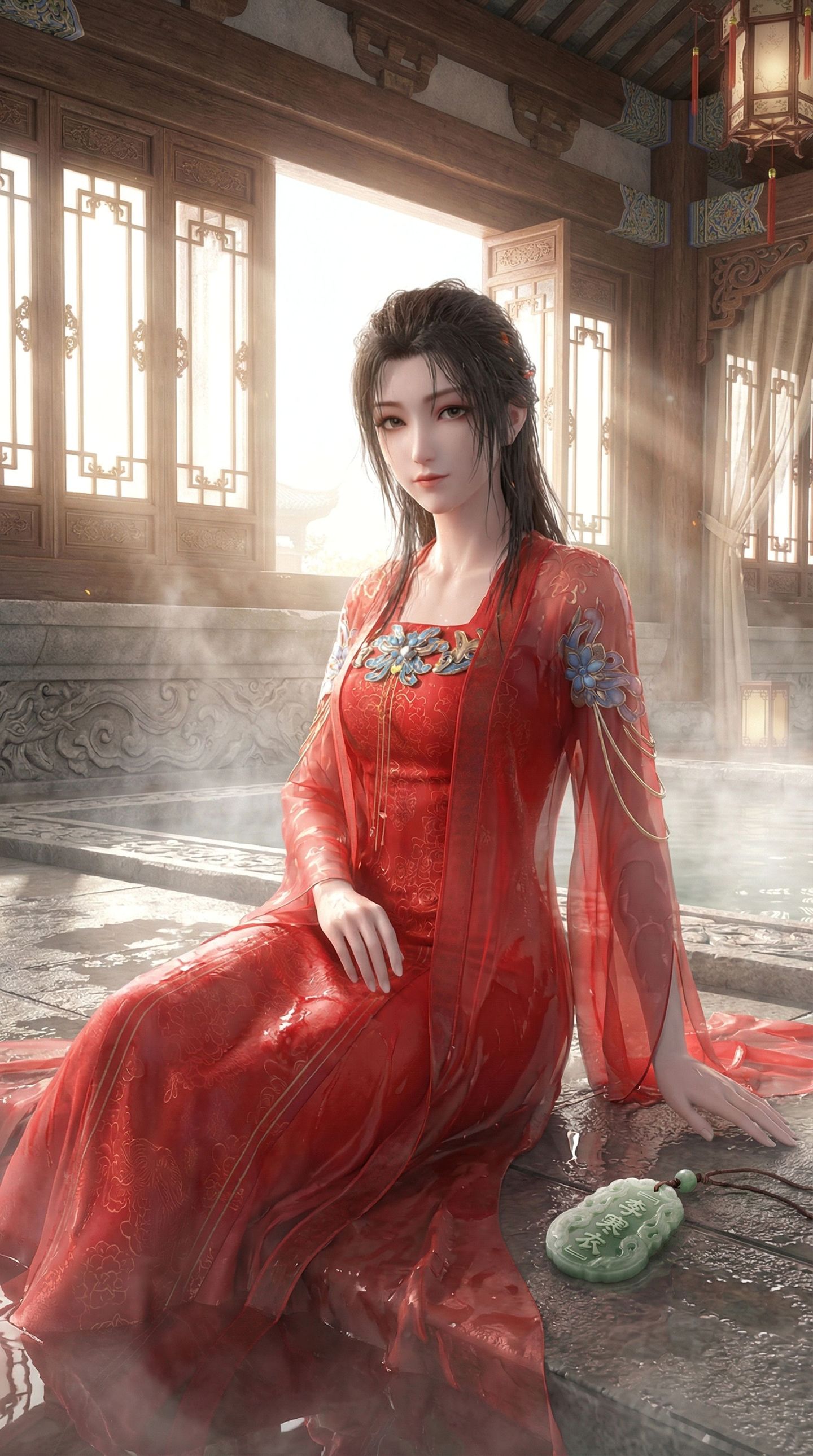 李寒衣 少年歌行 AI生成 国漫女神 古韵美女 红色古装,第2张