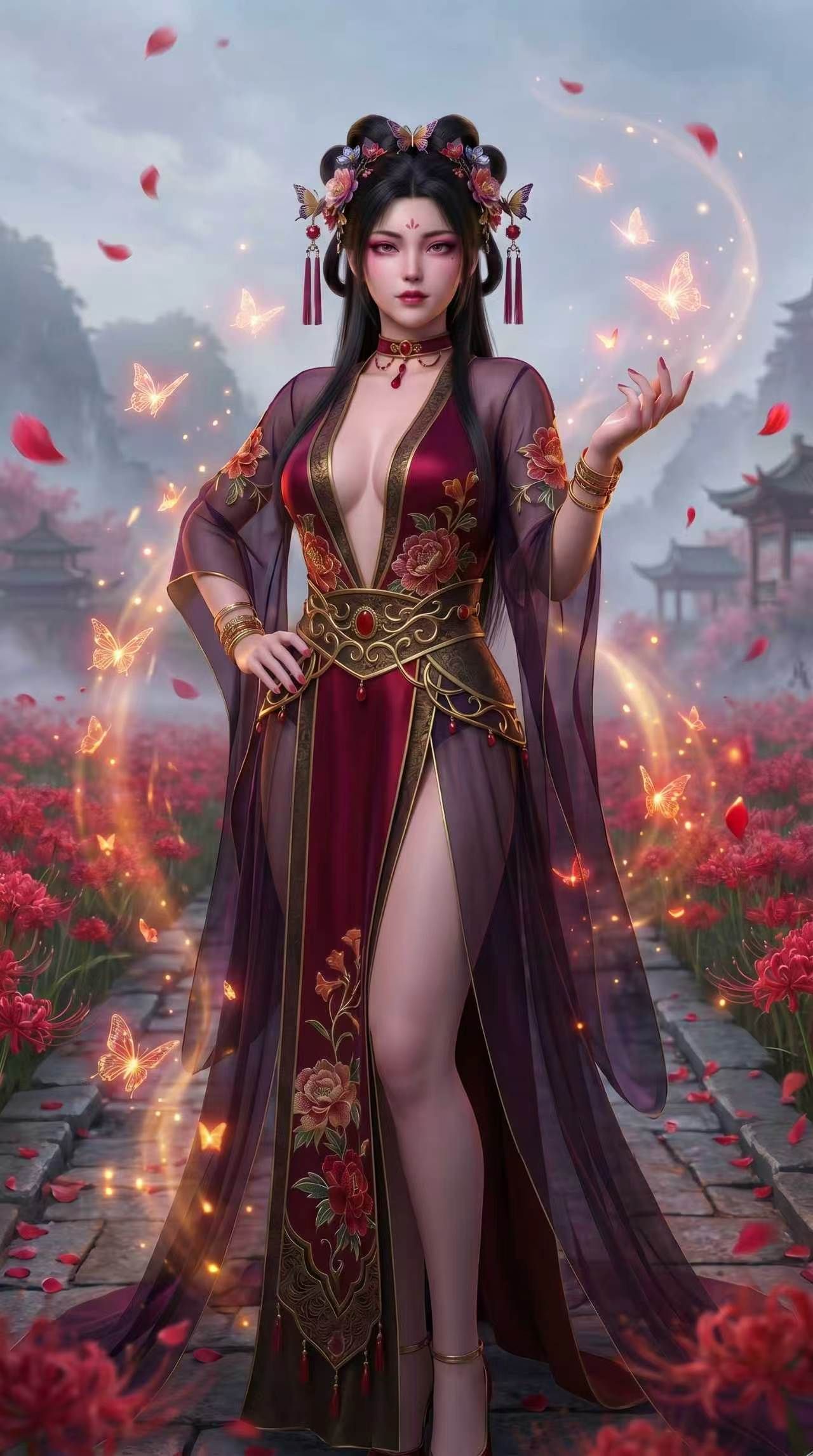绯花谷 彼岸花 国漫美女 手机动漫壁纸 性感福利,第2张