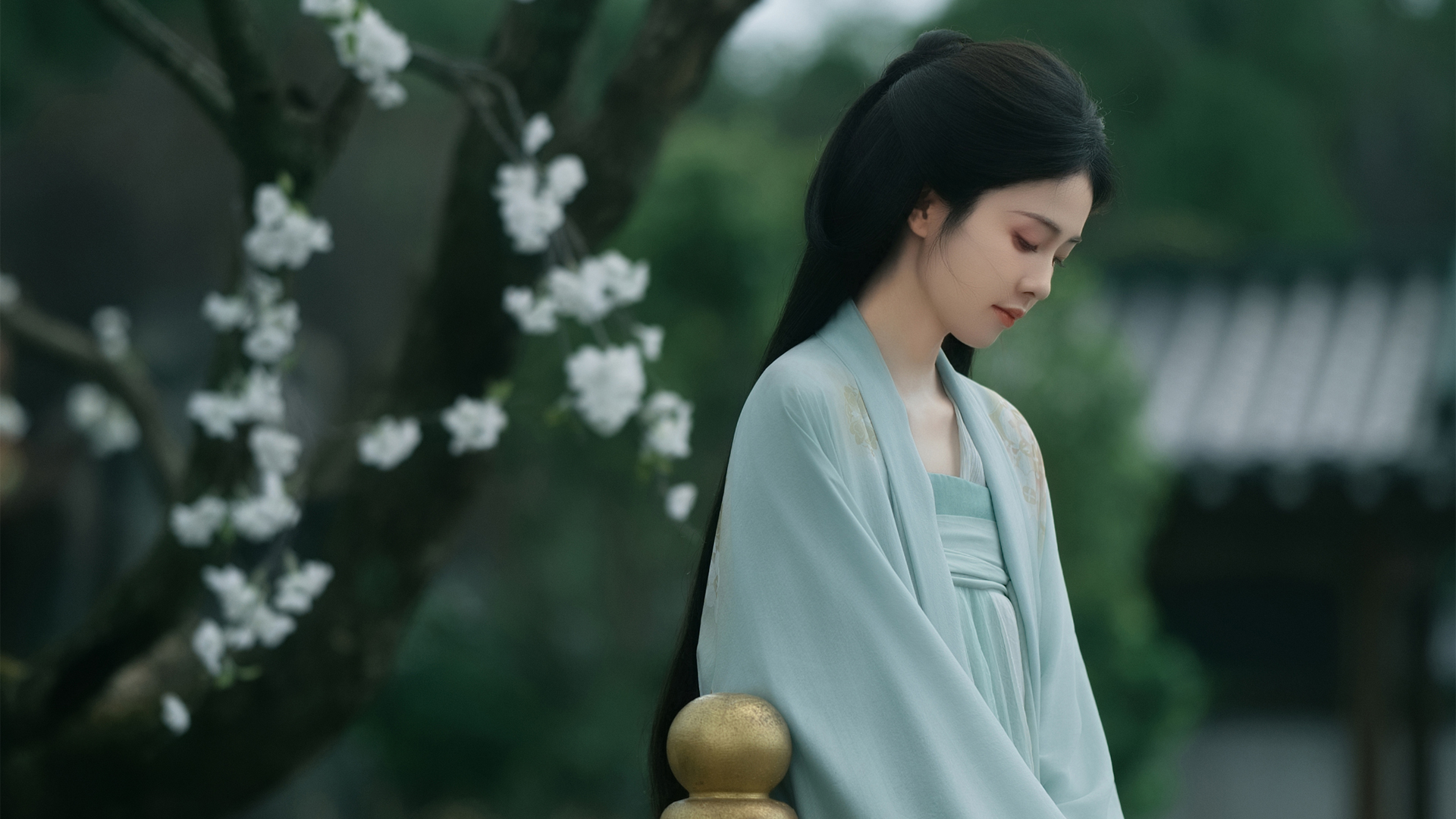 唯美古风美女白鹿高清桌面壁纸,第1张