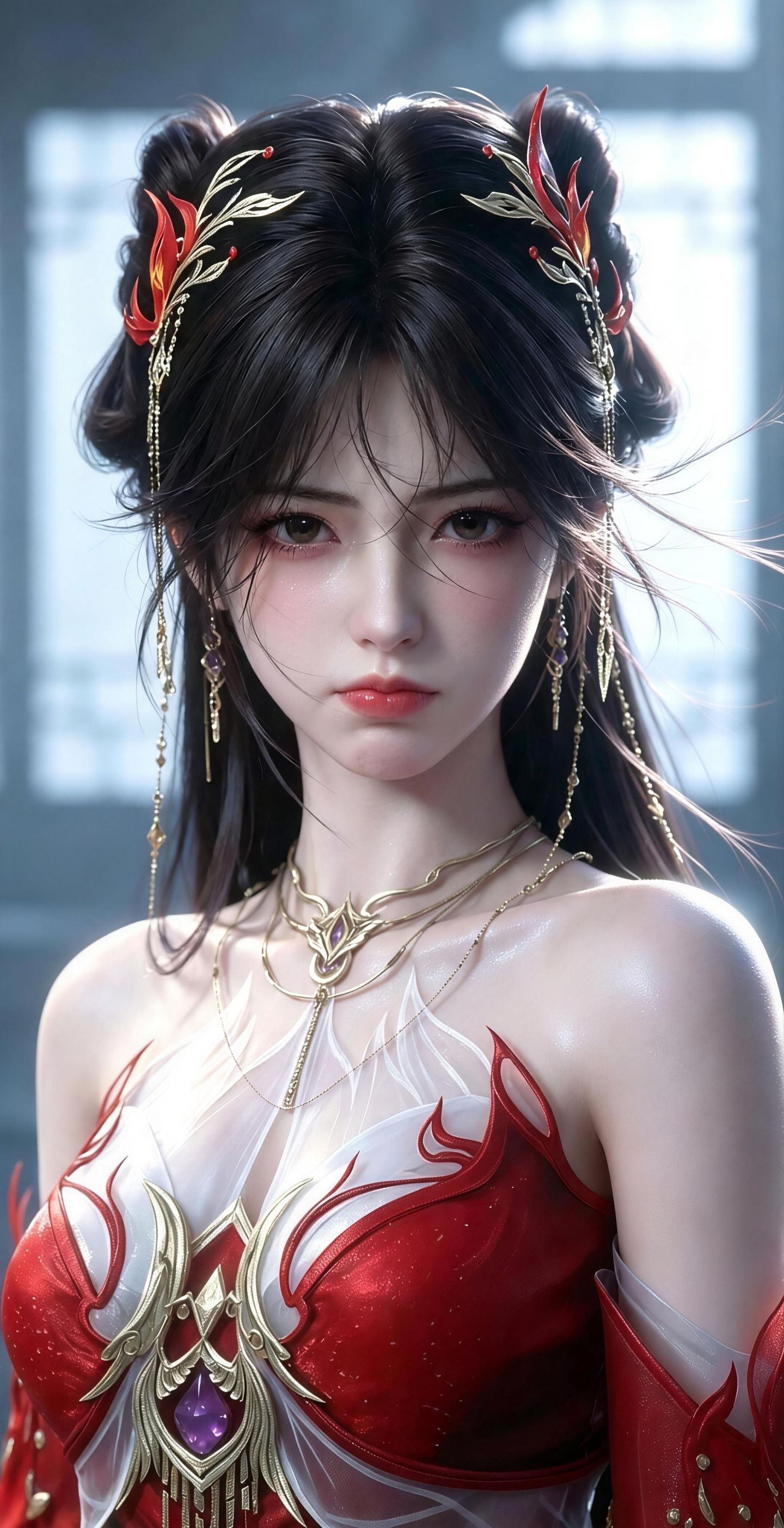 腮帮子都气鼓鼓的火灵儿 完美世界国漫女神 AI创作,第5张
