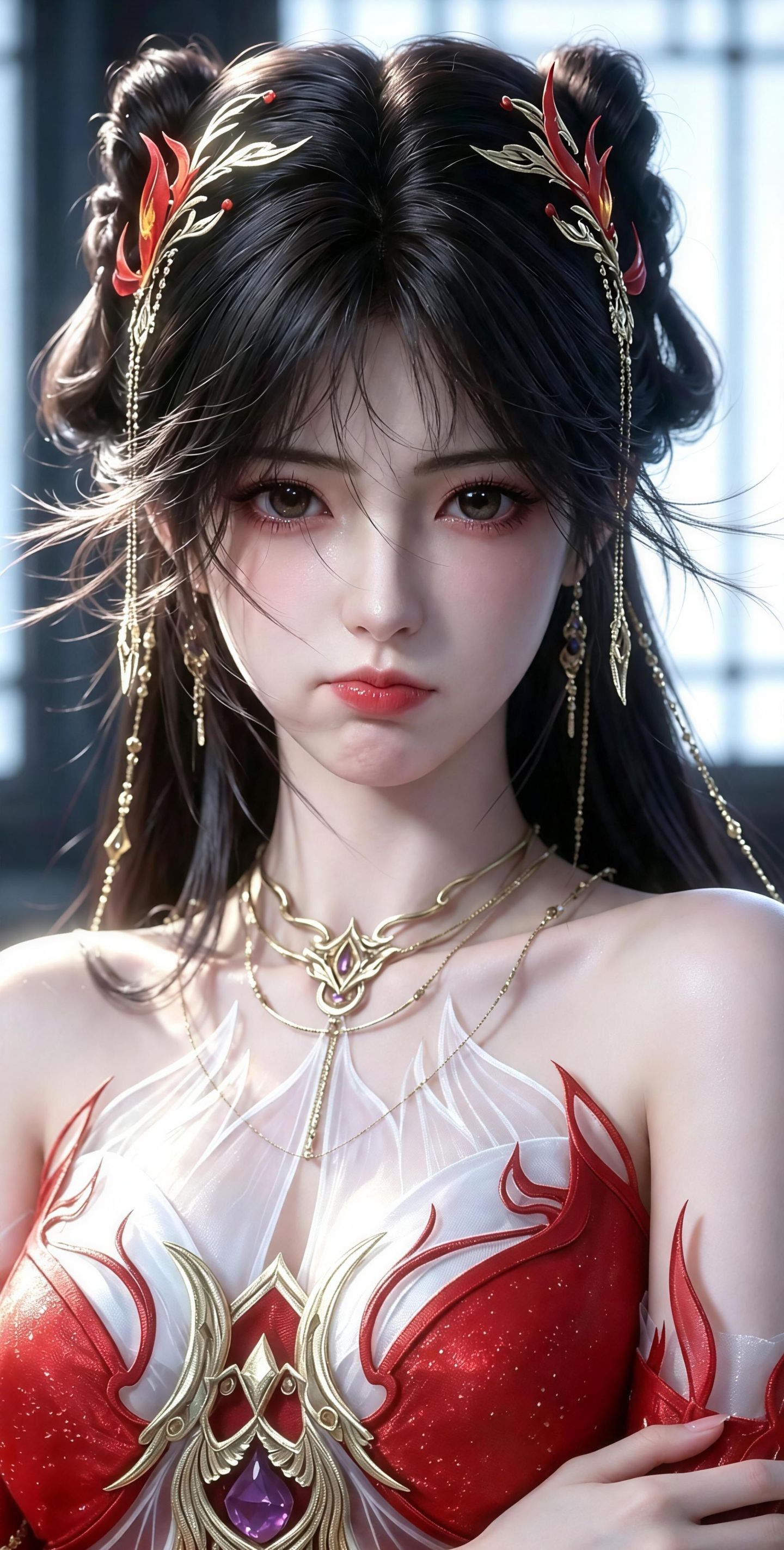 腮帮子都气鼓鼓的火灵儿 完美世界国漫女神 AI创作,第3张