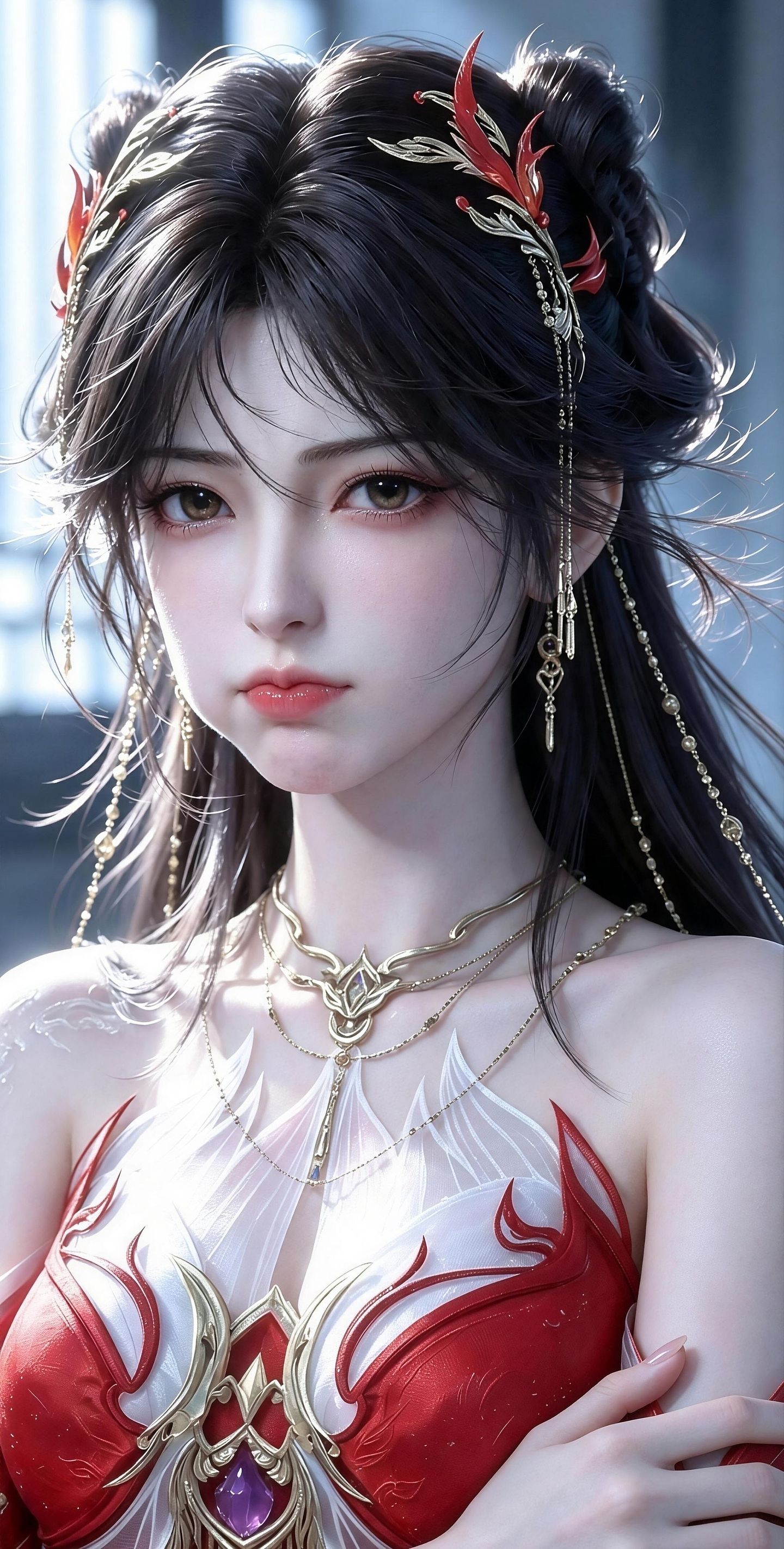 腮帮子都气鼓鼓的火灵儿 完美世界国漫女神 AI创作,第8张