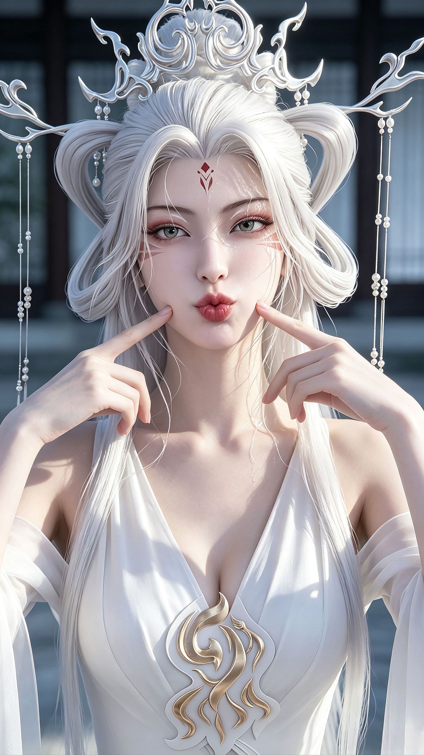 高冷狐仙私下超调皮 诛仙小白 性感白发动漫美女写真版,第2张