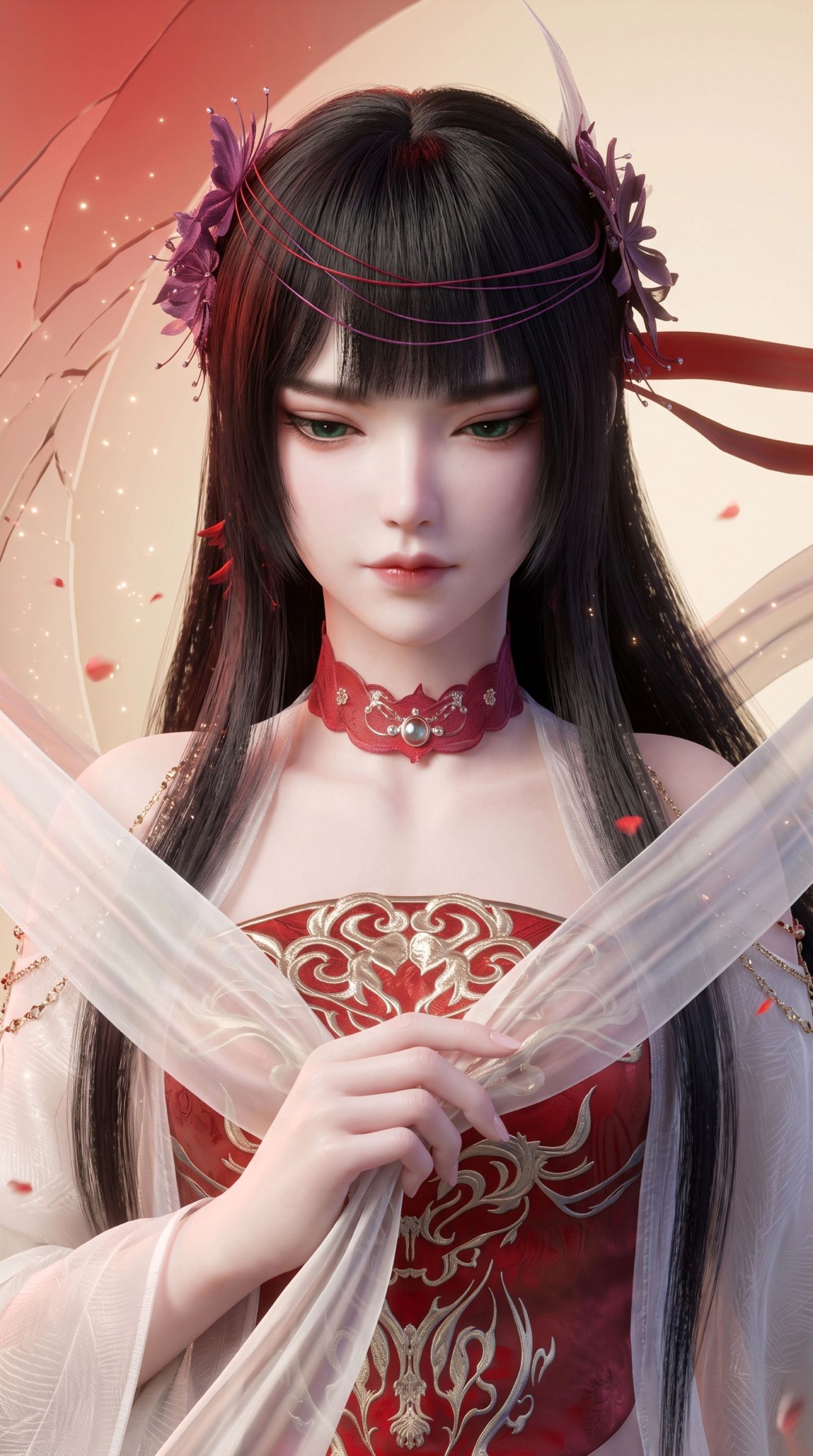 青襞美图壁纸 择日飞升动漫热播中 国漫女神AI图片,第1张