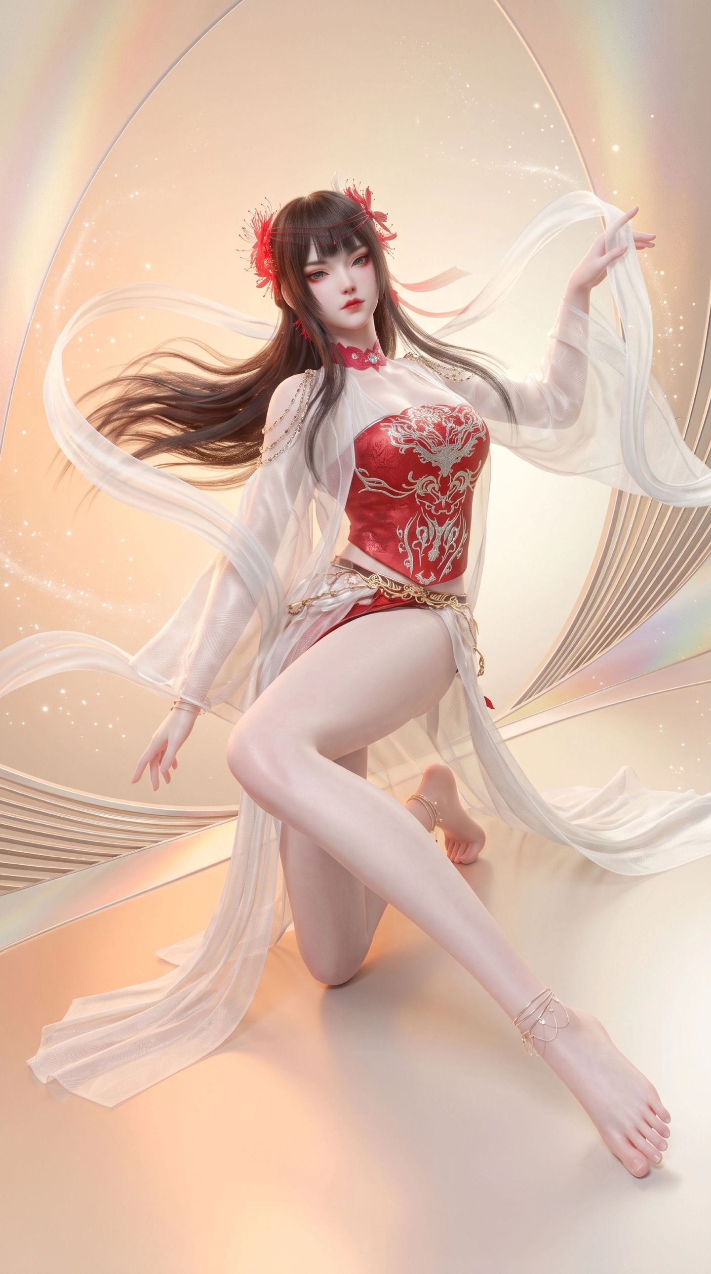 青襞美图壁纸 择日飞升动漫热播中 国漫女神AI图片,第2张
