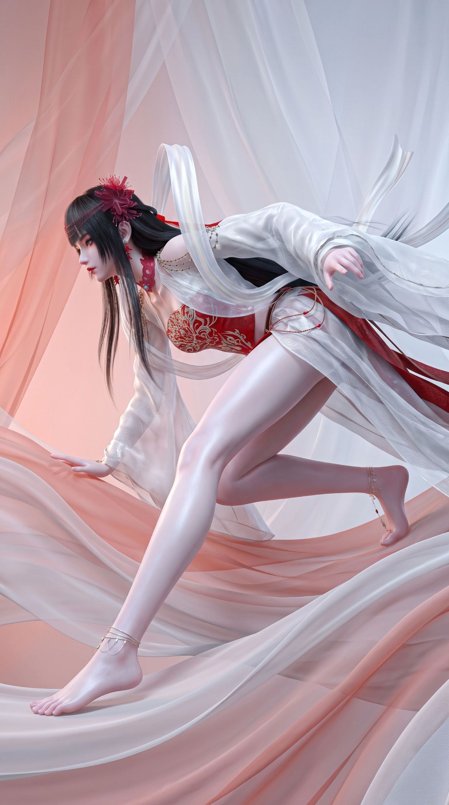 青襞美图壁纸 择日飞升动漫热播中 国漫女神AI图片,第3张