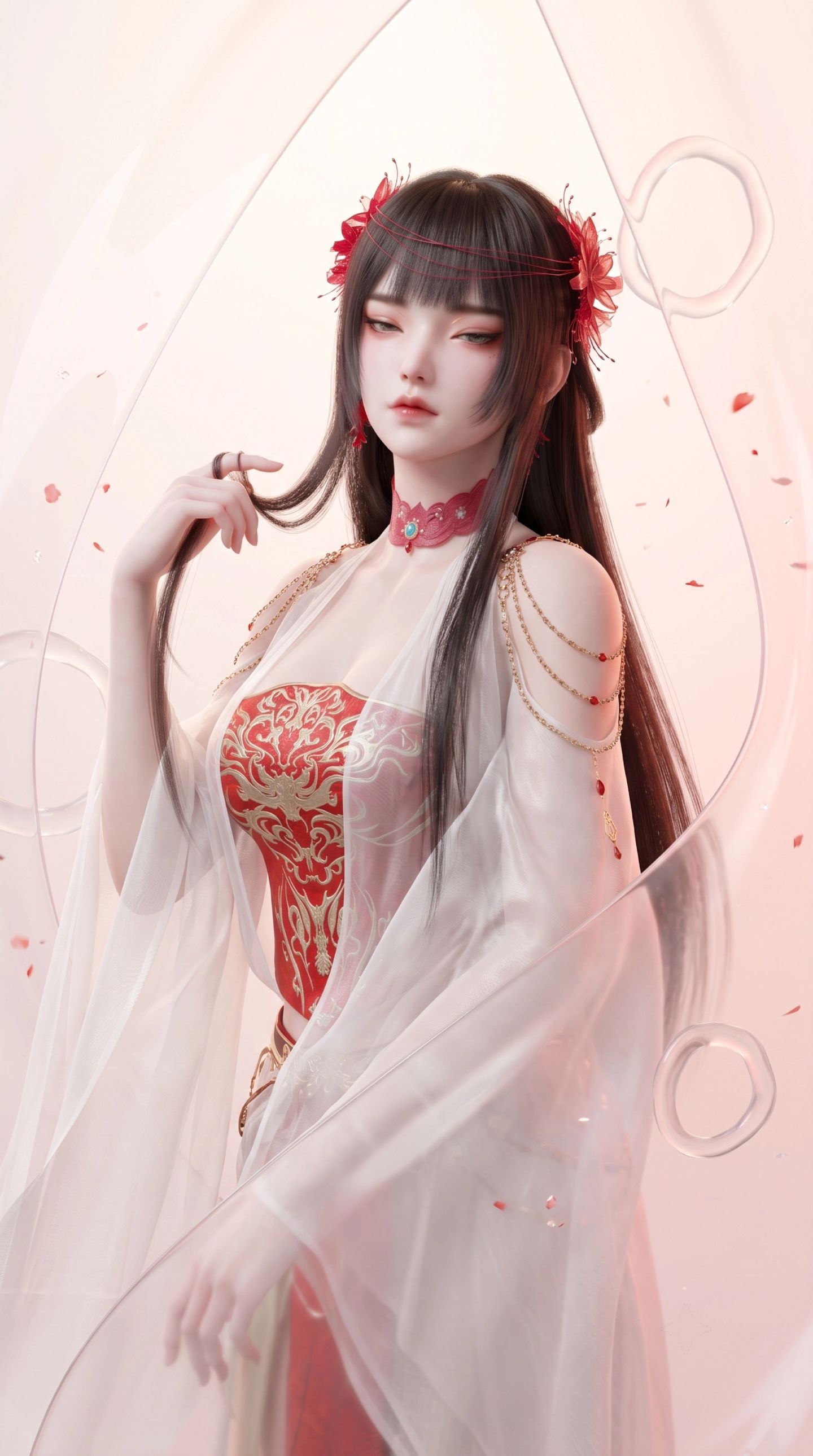 青襞美图壁纸 择日飞升动漫热播中 国漫女神AI图片,第4张