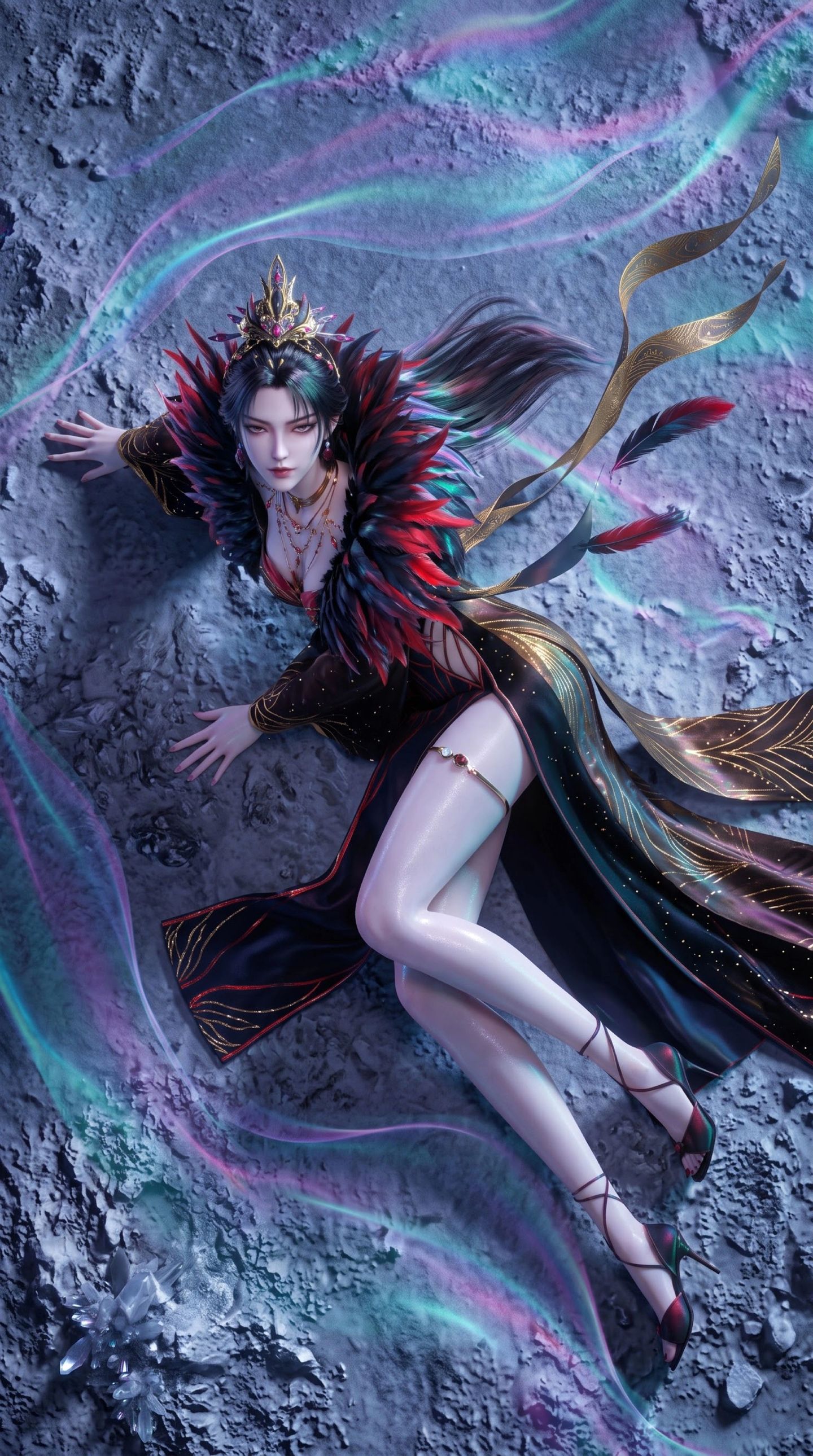 一斩苍穹寒鸦壁纸 AI绘画 蕾丝边 动漫美女唯美性感写真,第2张