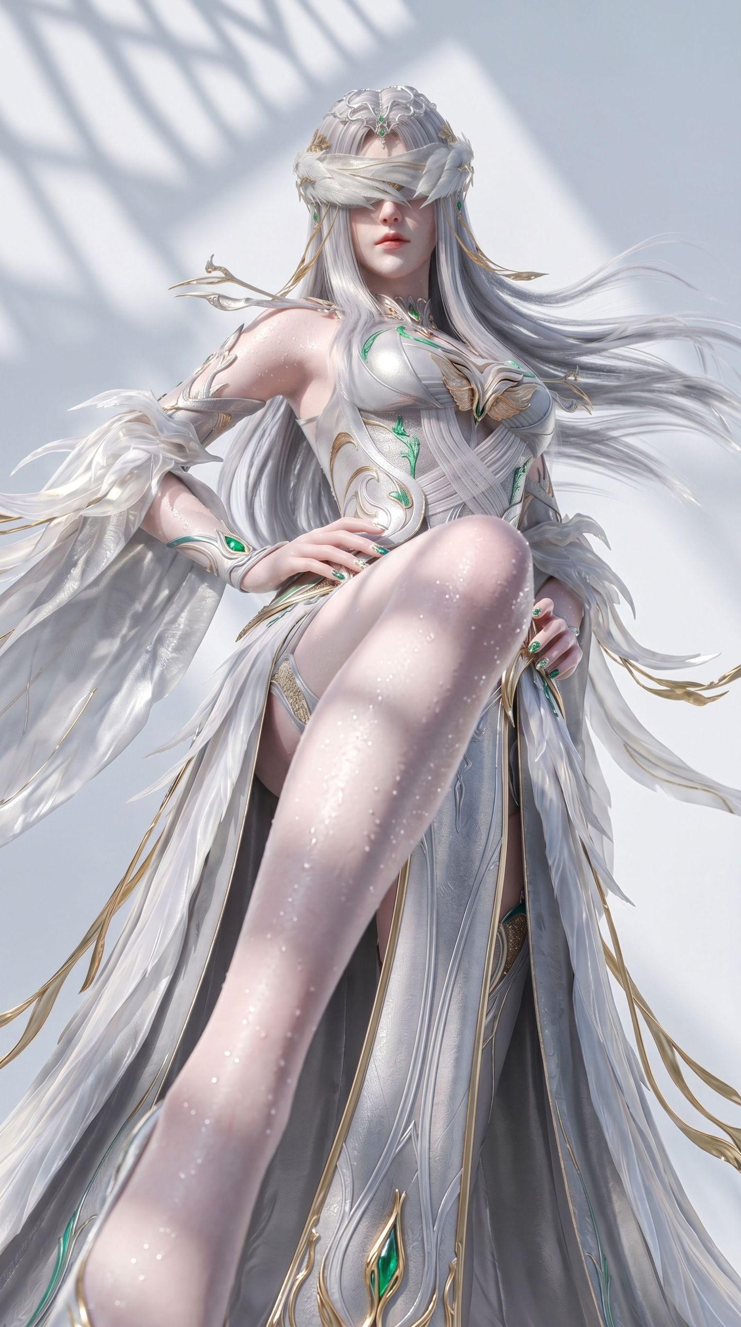 白发柳神 国漫性感美女 完美身材 AI美图写真,第2张