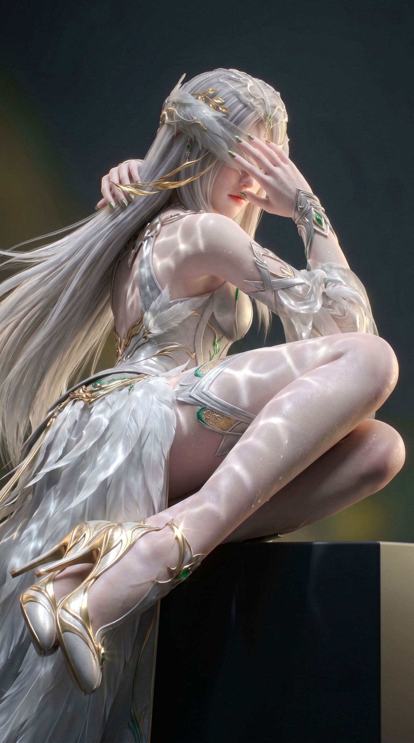 白发柳神 国漫性感美女 完美身材 AI美图写真,第3张