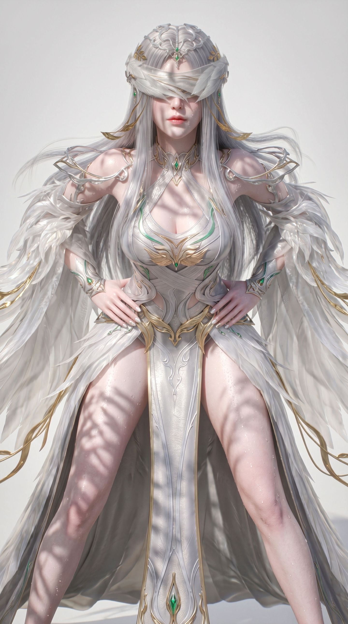 白发柳神 国漫性感美女 完美身材 AI美图写真,第6张