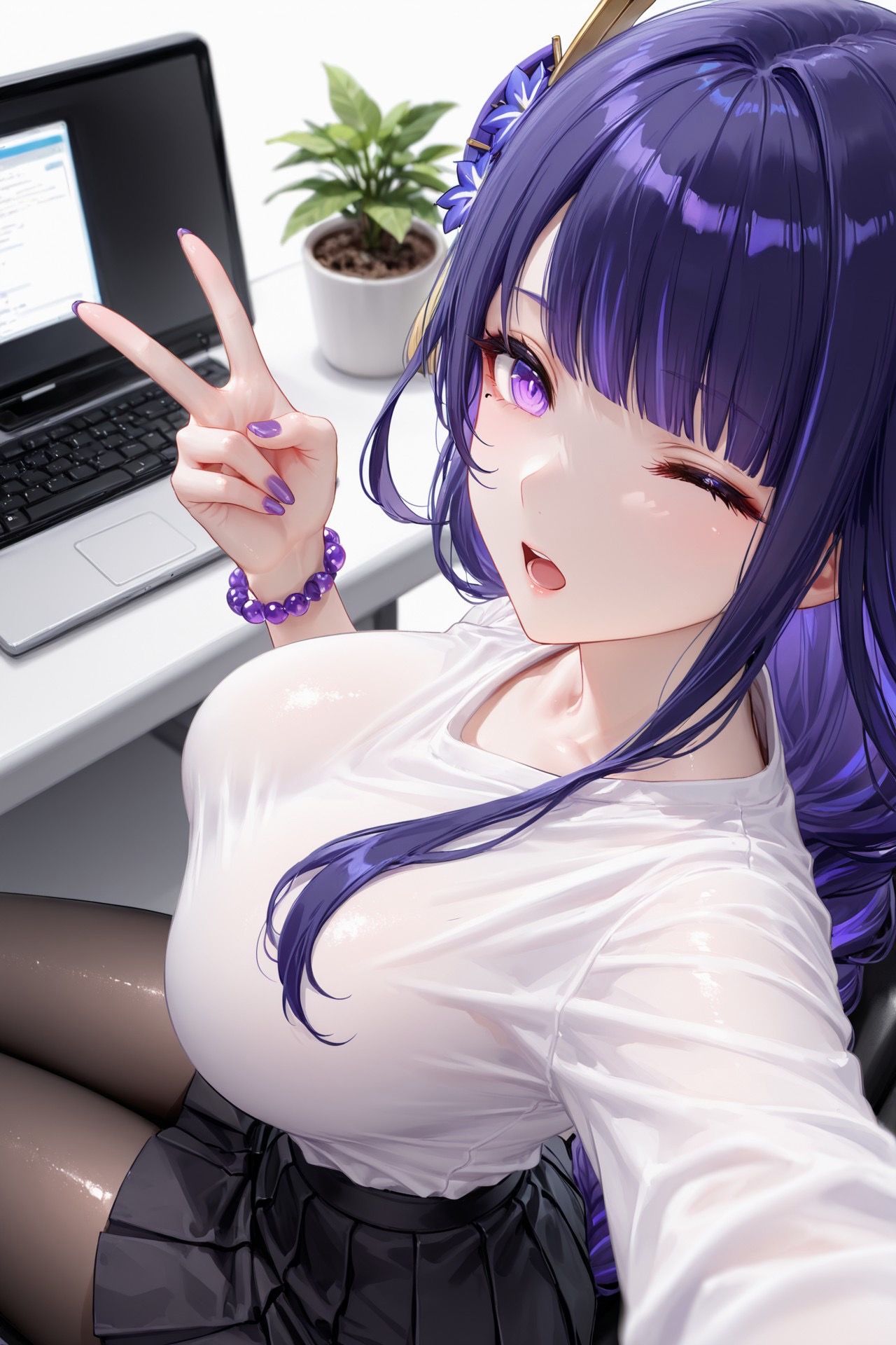 二次元游戏性感美女 原神壁纸 雷电将军壁纸 角色变装,第1张