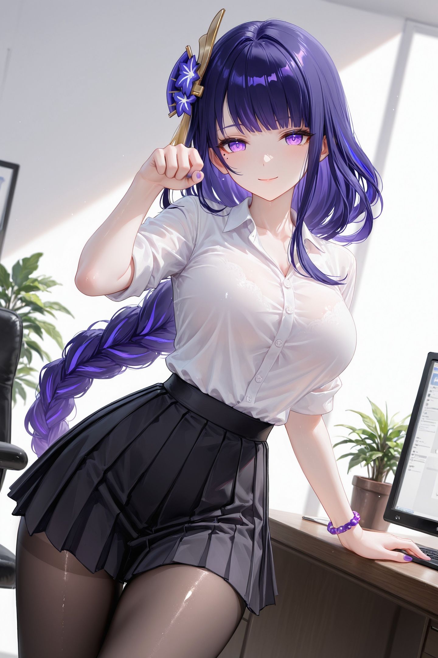二次元游戏性感美女 原神壁纸 雷电将军壁纸 角色变装,第2张