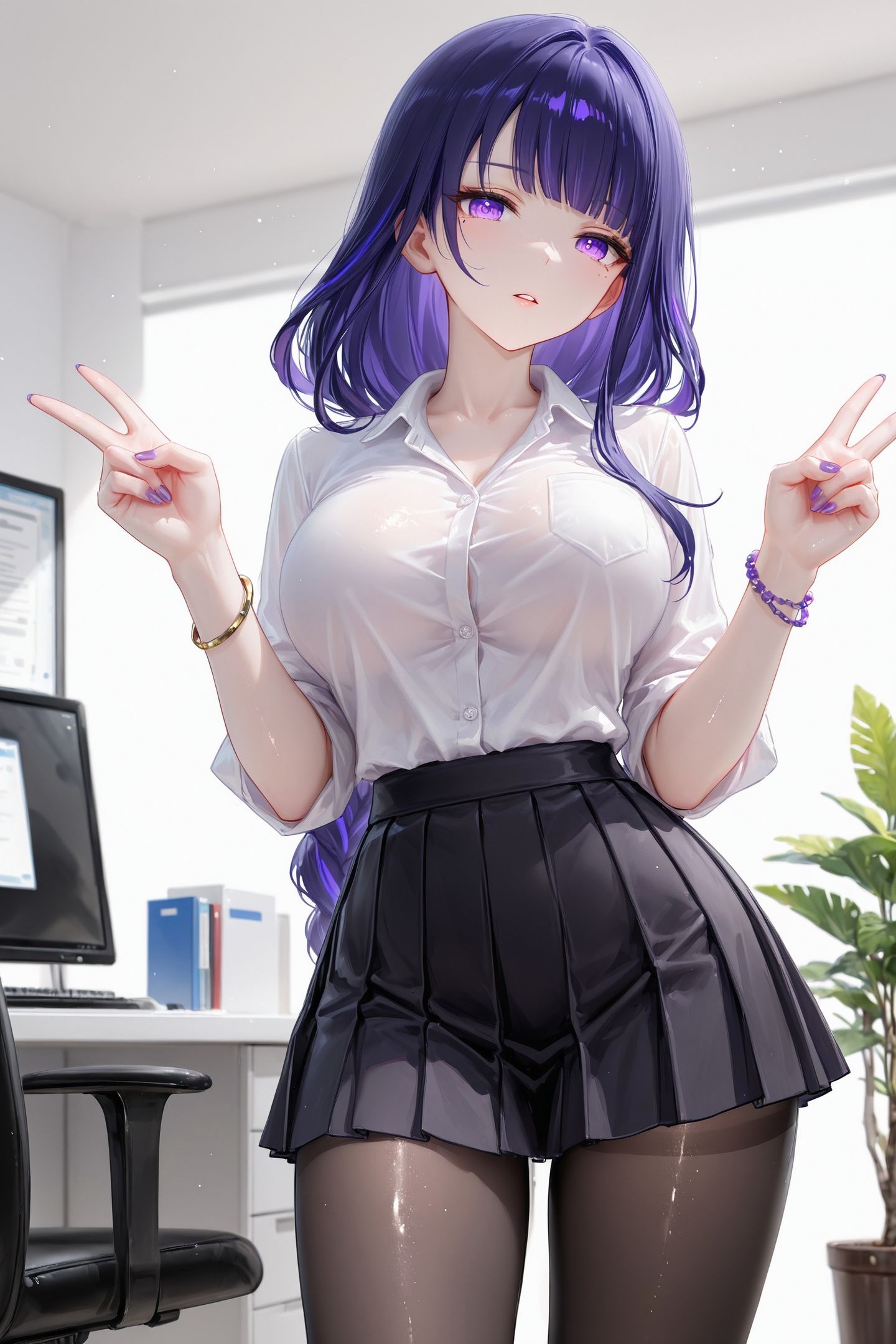 二次元游戏性感美女 原神壁纸 雷电将军壁纸 角色变装,第6张