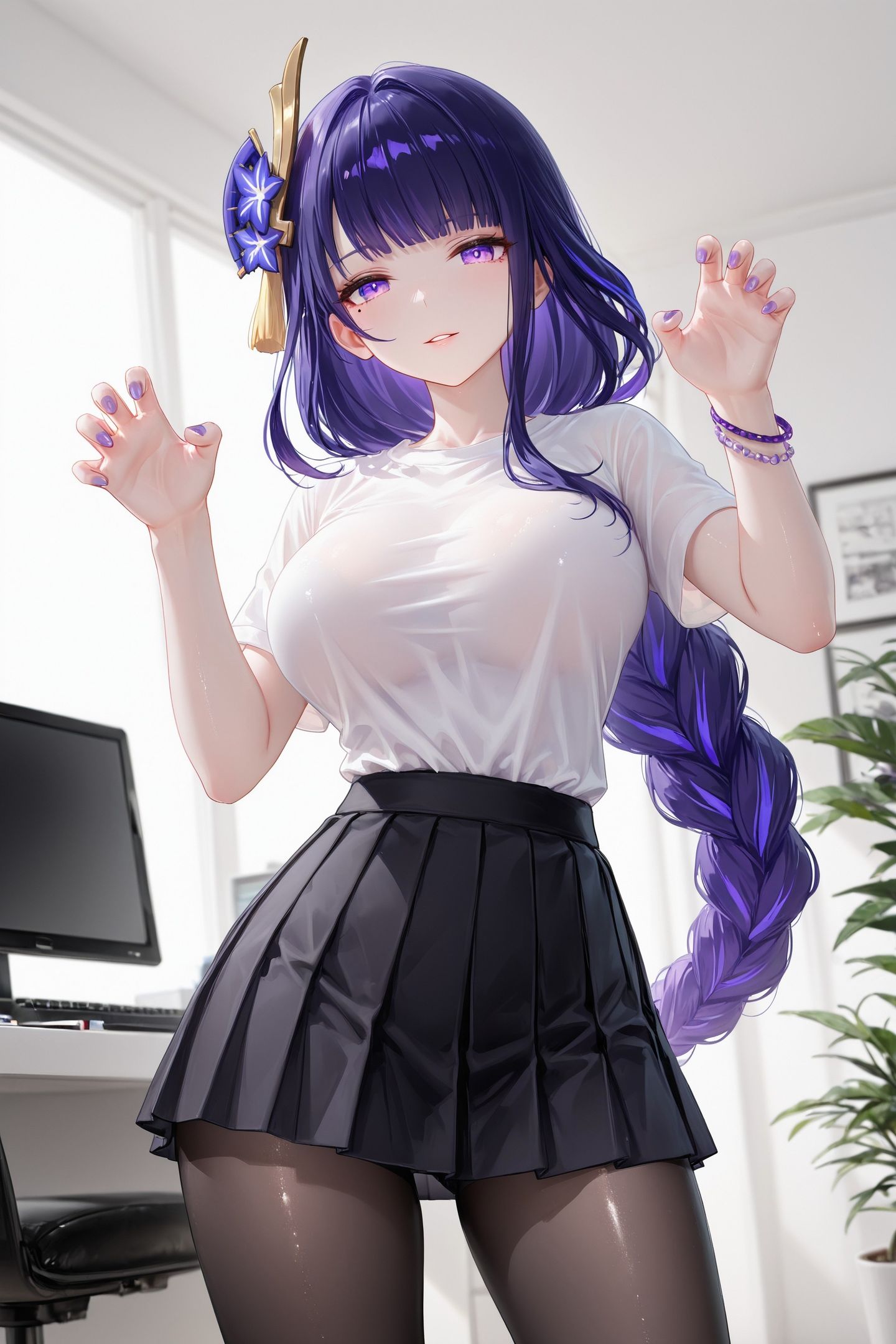 二次元游戏性感美女 原神壁纸 雷电将军壁纸 角色变装,第4张