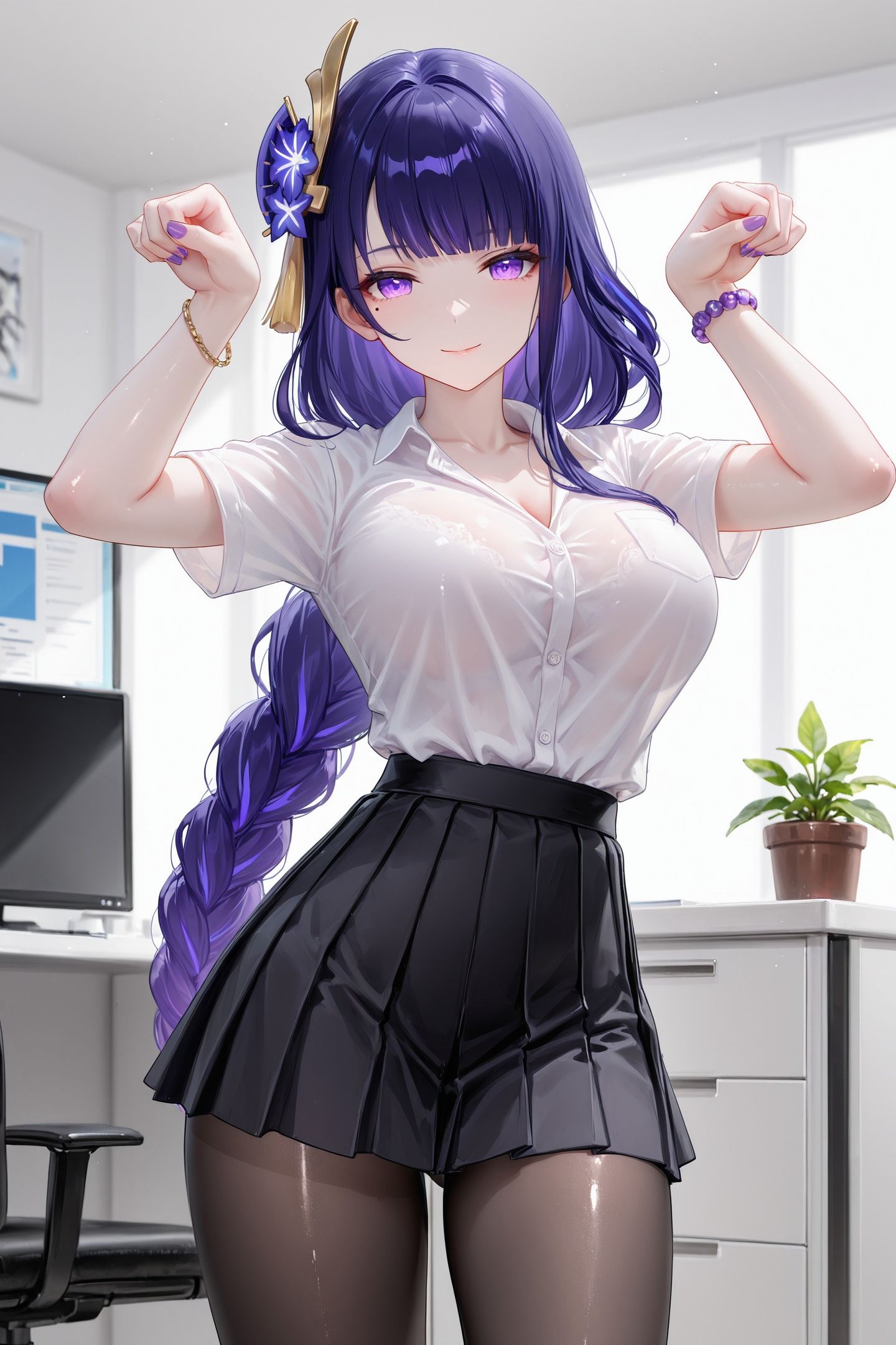 二次元游戏性感美女 原神壁纸 雷电将军壁纸 角色变装,第5张