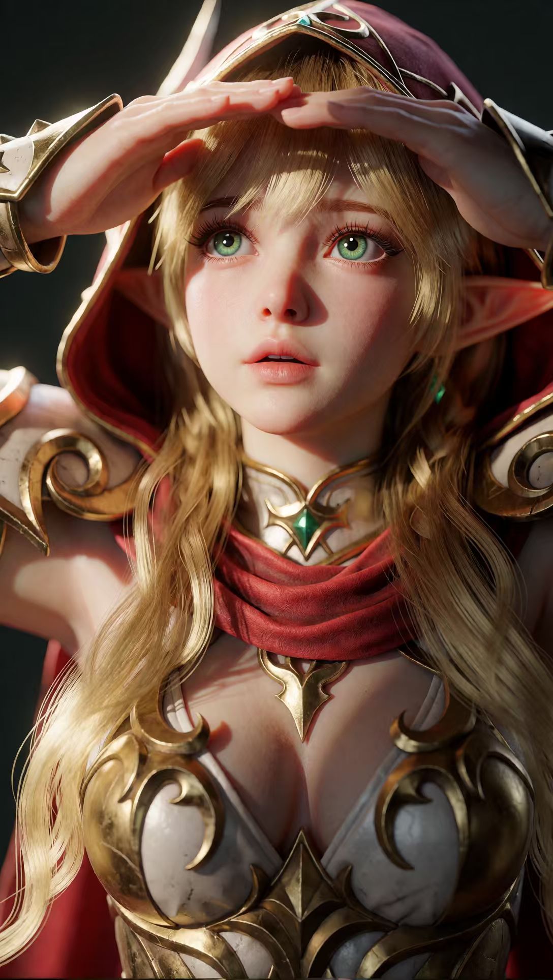人物二创 AI3D原画概念设计 黑色背景 光影,第1张