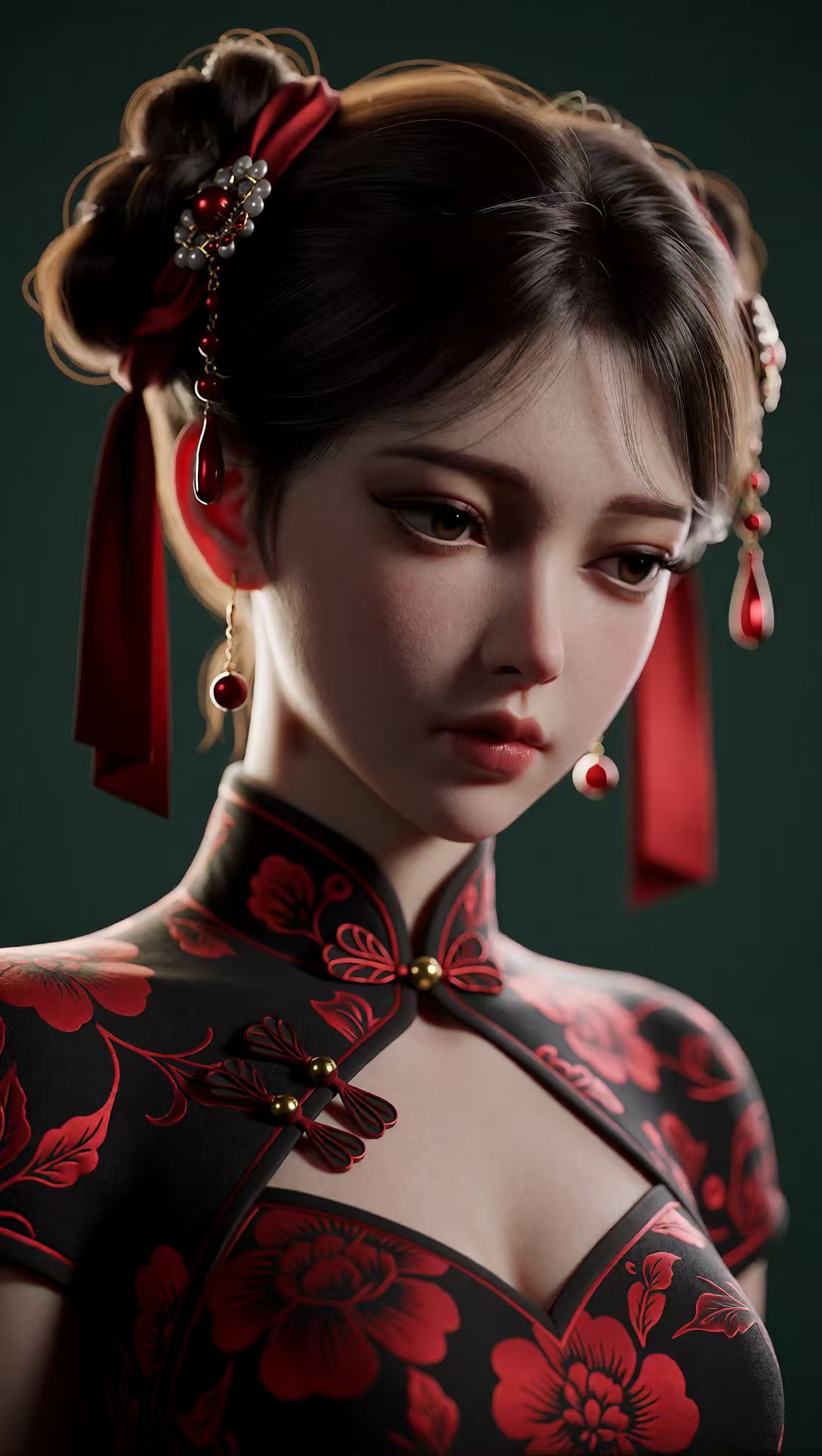 人物二创 AI3D原画概念设计 黑色背景 光影,第2张