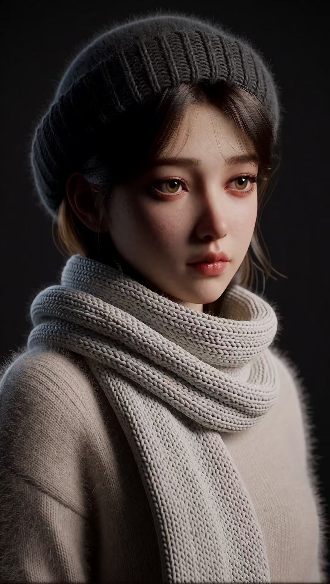 人物二创 AI3D原画概念设计 黑色背景 光影,第3张