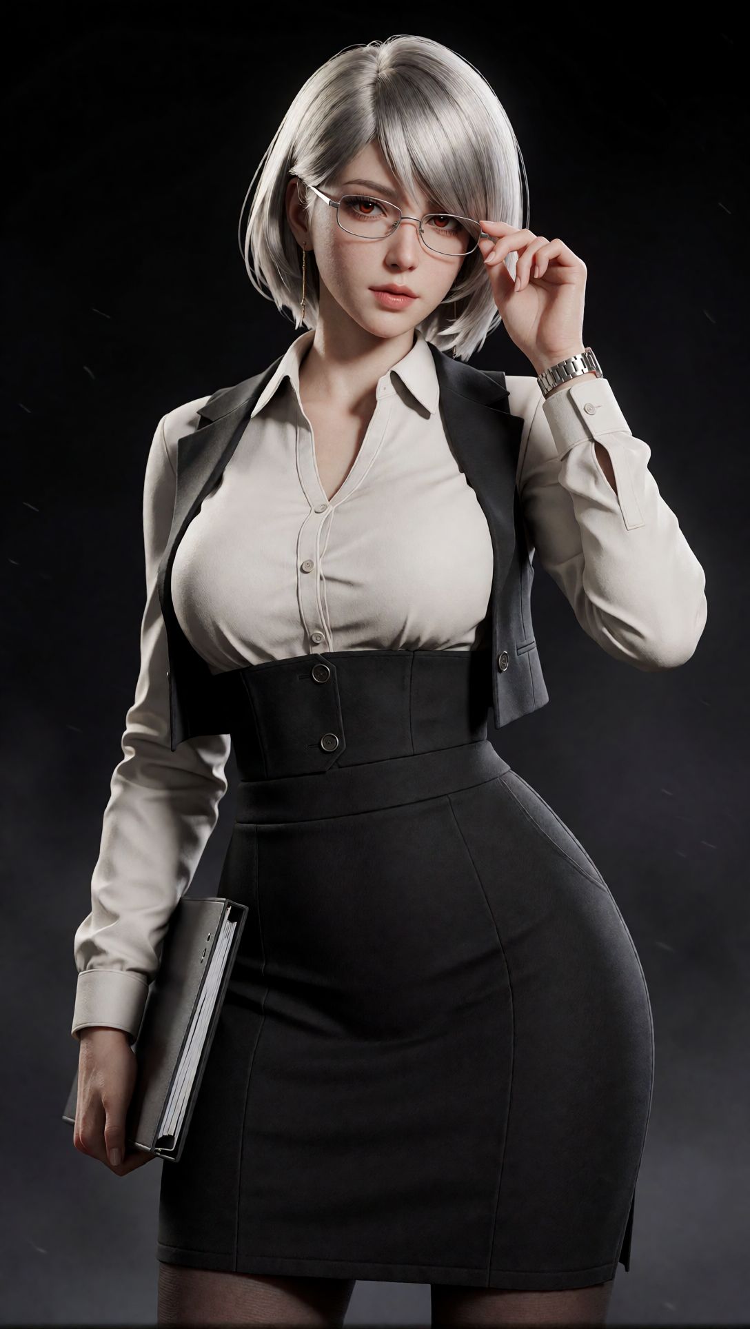 人物二创 AI3D原画概念设计 黑色背景 光影,第6张