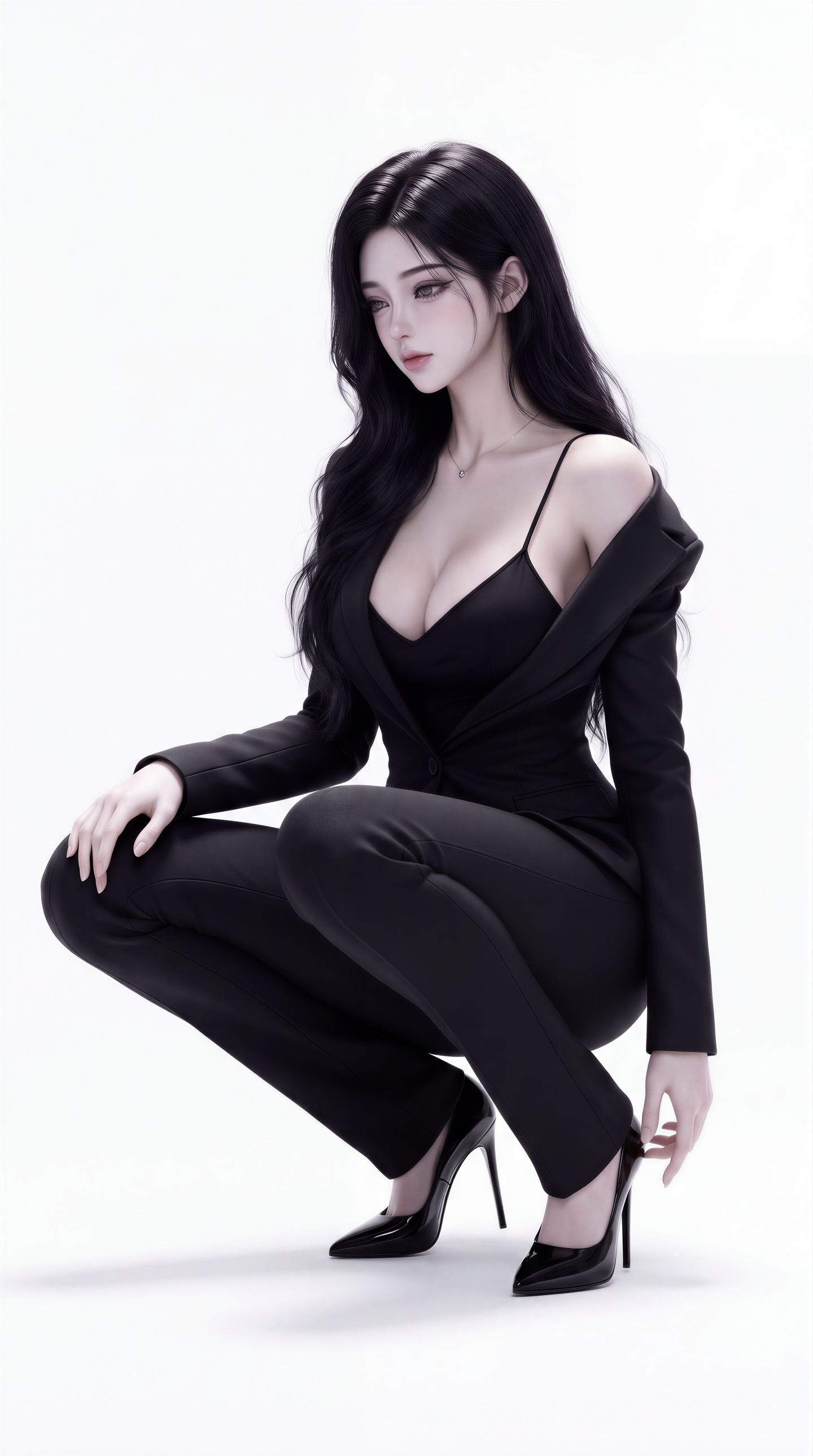 高冷霸总纯欲风 性感美女写真图片 AI漫剧在线高清图片,第6张