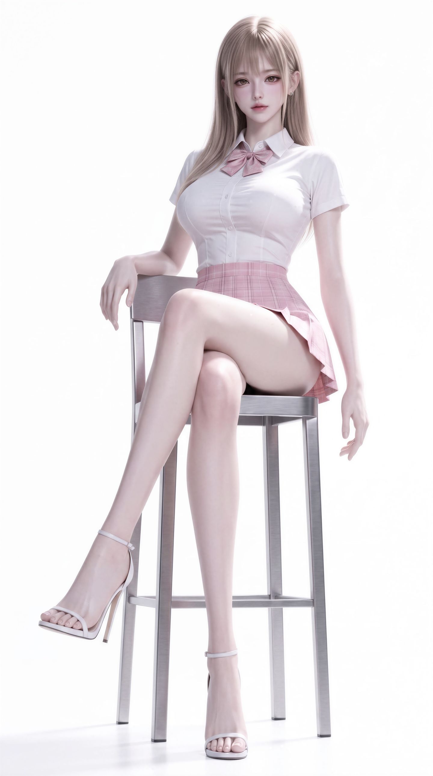 JK学妹 JK甜妹 AI漫剧短剧建模 颜值美女图片,第2张