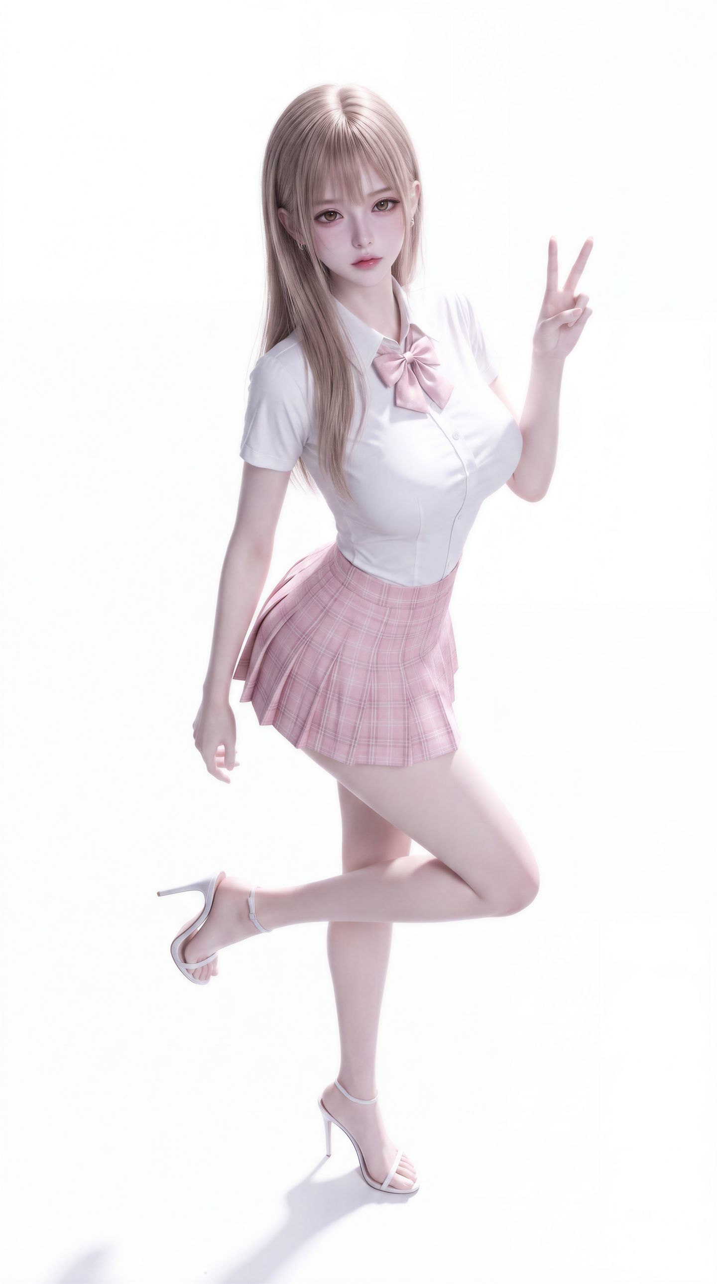JK学妹 JK甜妹 AI漫剧短剧建模 颜值美女图片,第3张