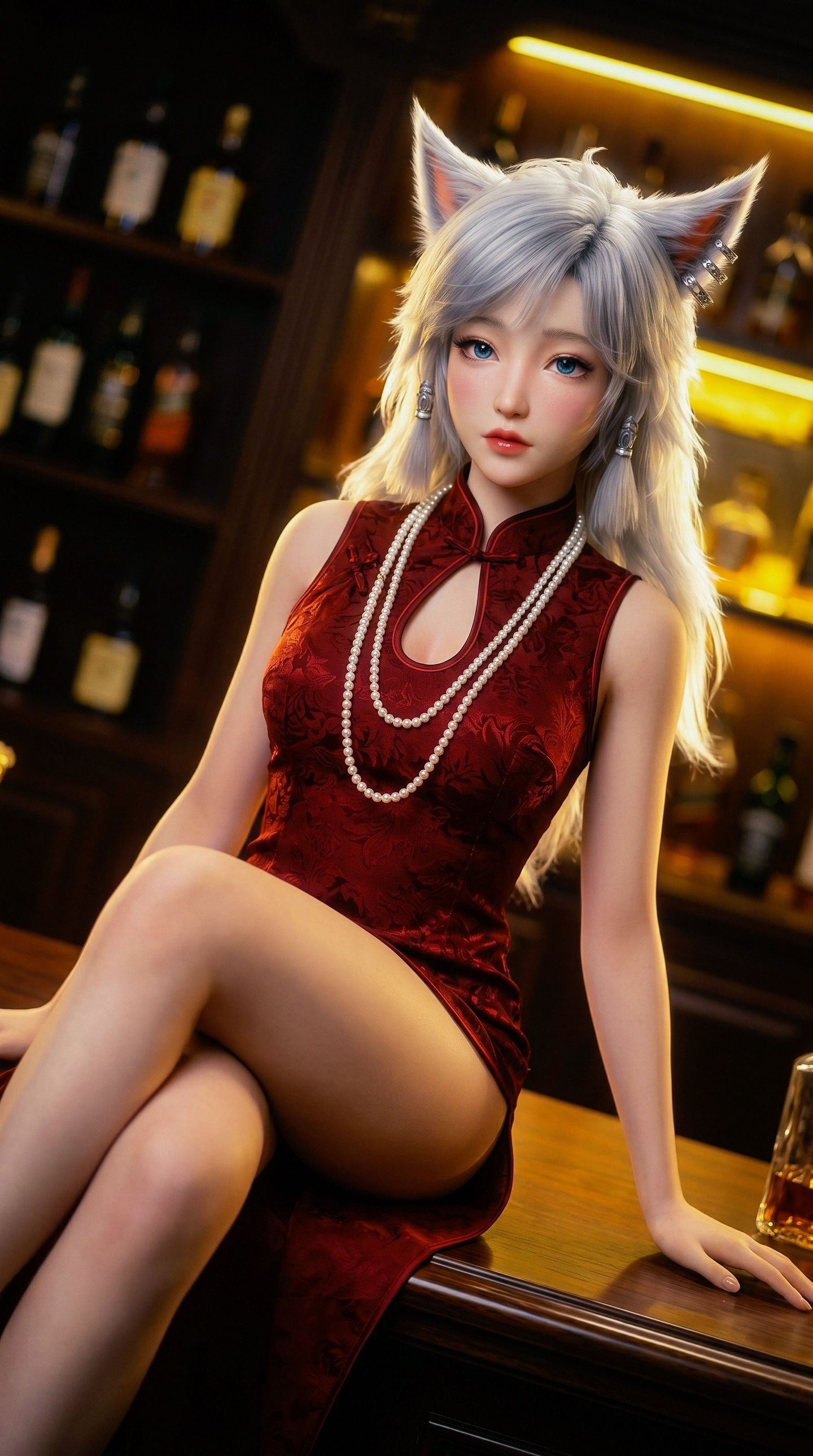 凡人修仙传银月旗袍版 古风色调动漫美女AI写真,第15张