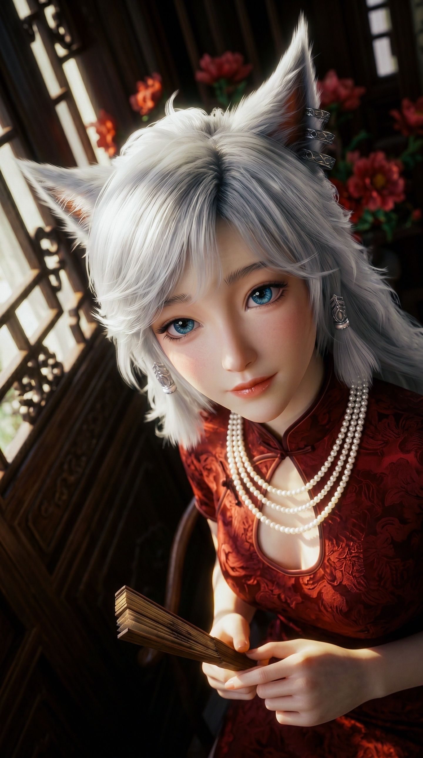 凡人修仙传银月旗袍版 古风色调动漫美女AI写真,第8张