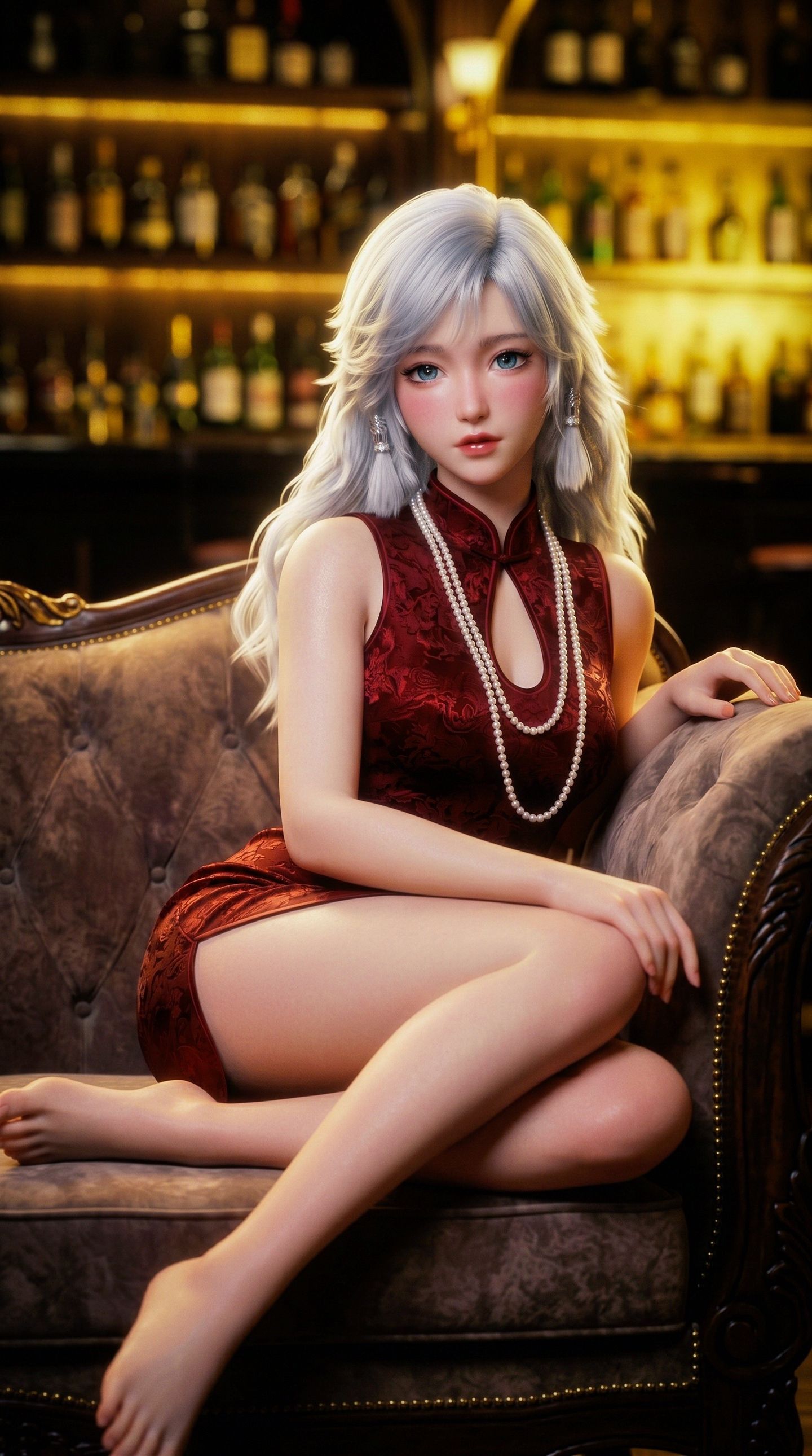 凡人修仙传银月旗袍版 古风色调动漫美女AI写真,第12张