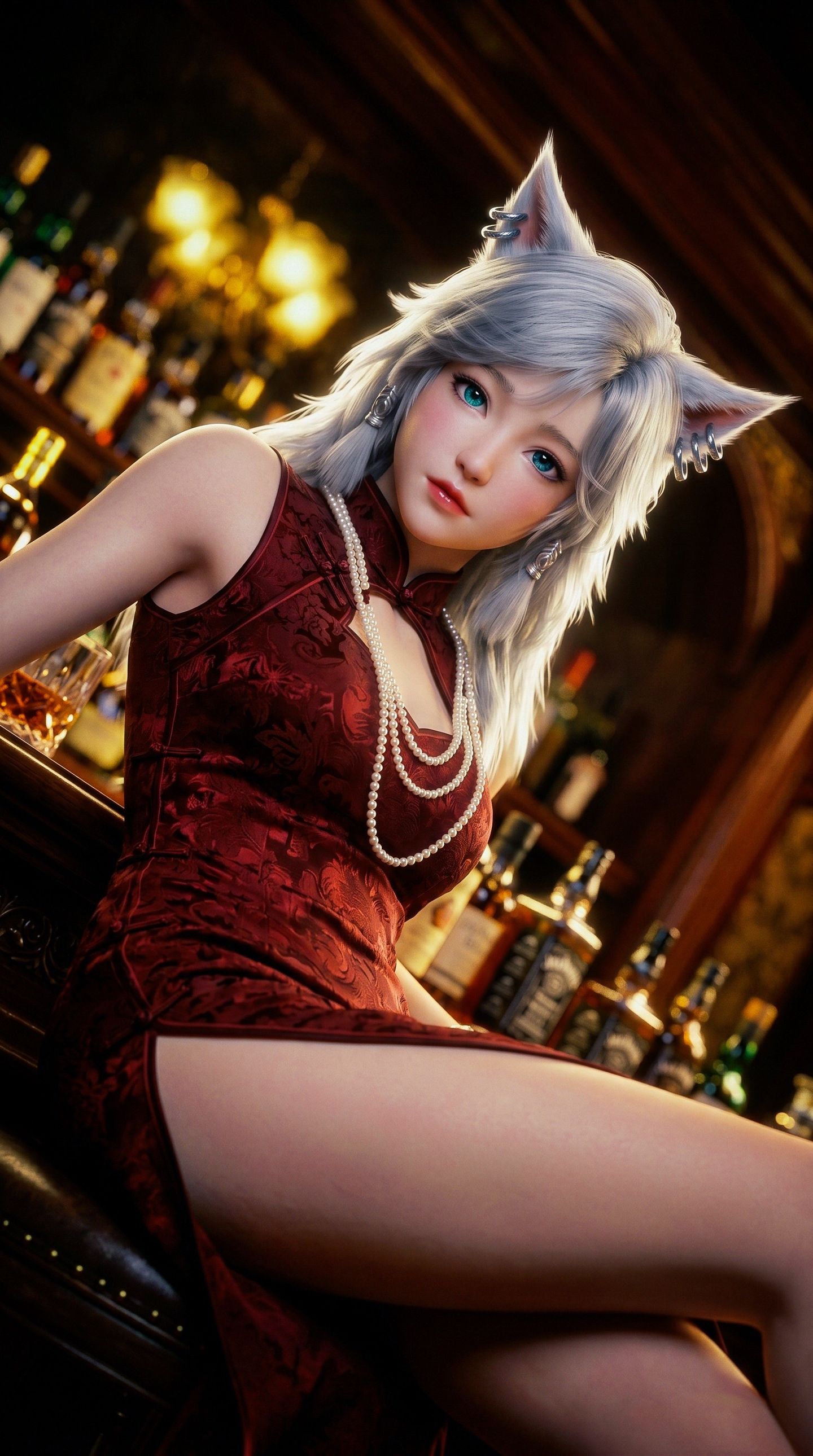 凡人修仙传银月旗袍版 古风色调动漫美女AI写真,第13张