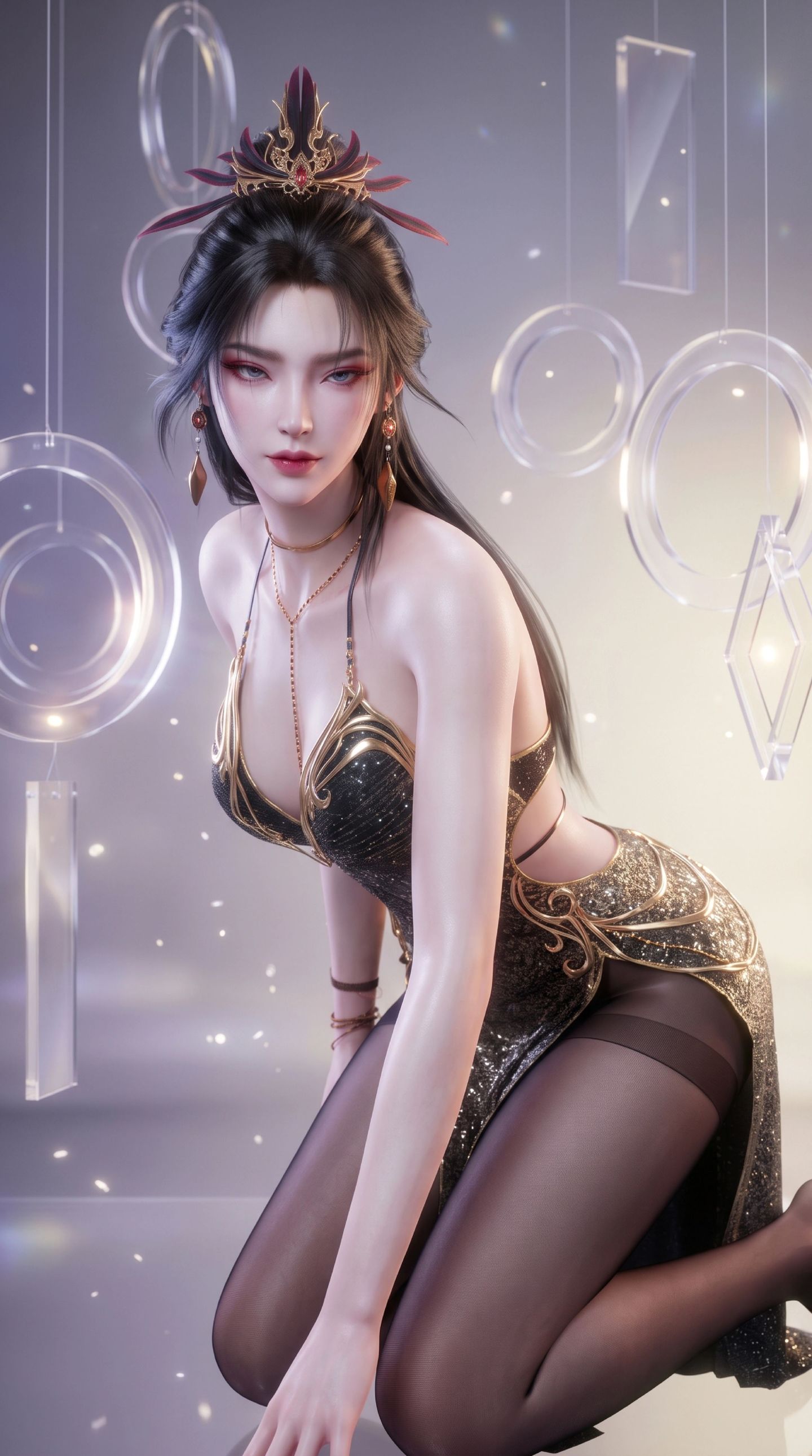 14P图集《一斩苍穹》寒鸦壁纸黑丝版 高清动漫手机壁纸大全,第10张